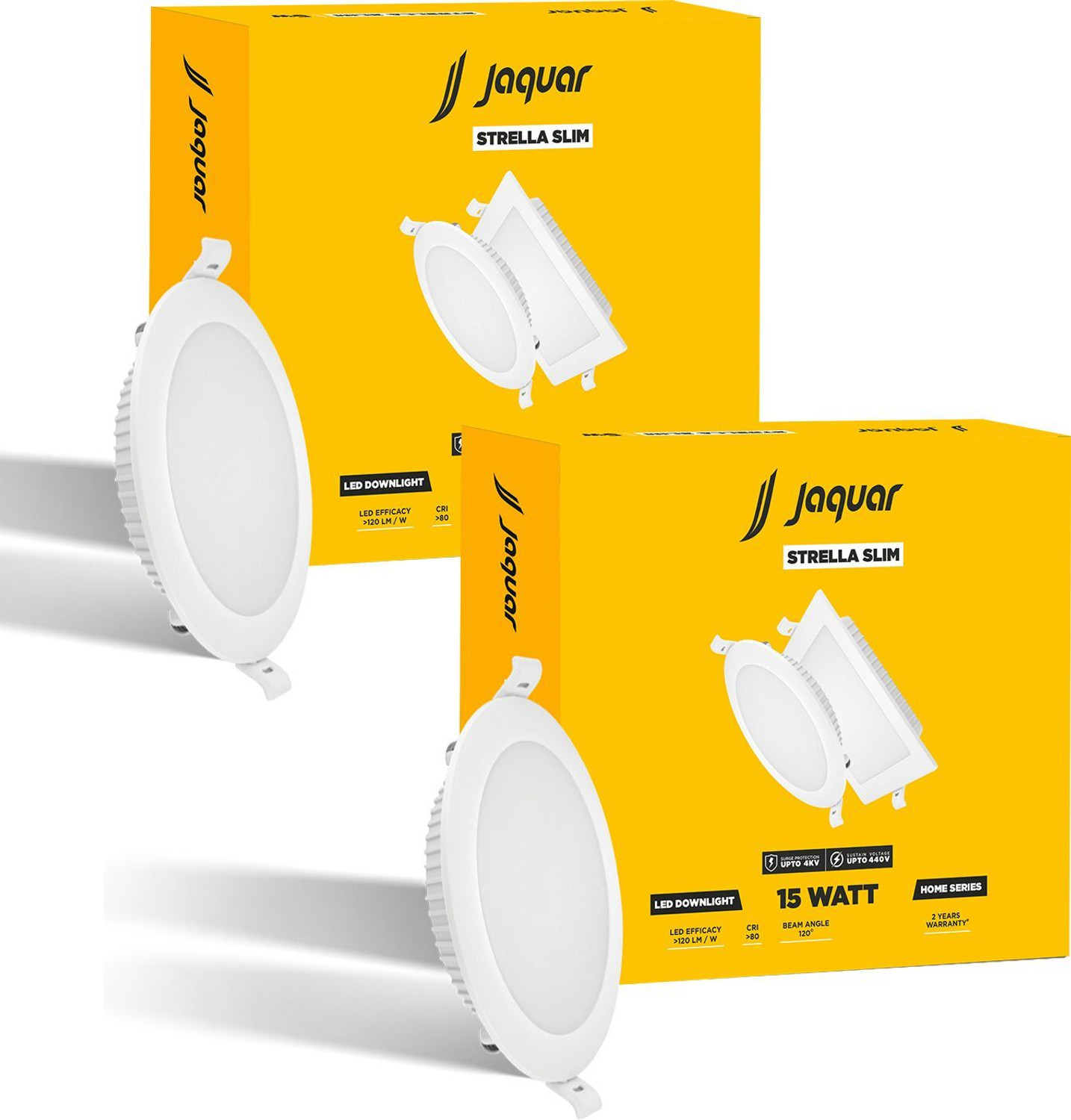 Image of Jaquar Strella Slim 15W Round Recess Down Light - Natural White (Pack of 1) Ceiling Light Ceiling Lamp (White)
