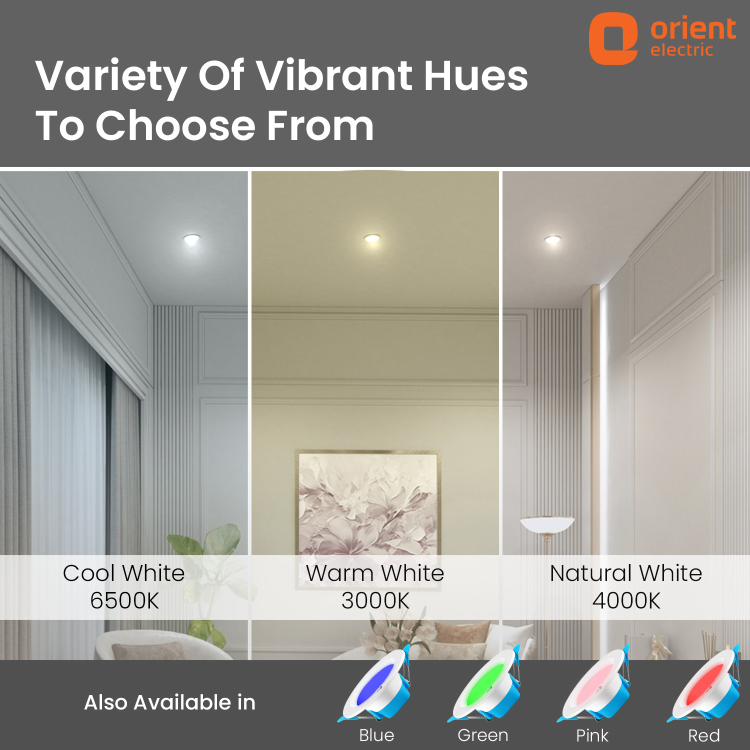 Image of Orient Electric Moonlite 6W Recess Downlighter - Cool White, Pack of 40 Downlighter Ceiling Light Ceiling Lamp (White)