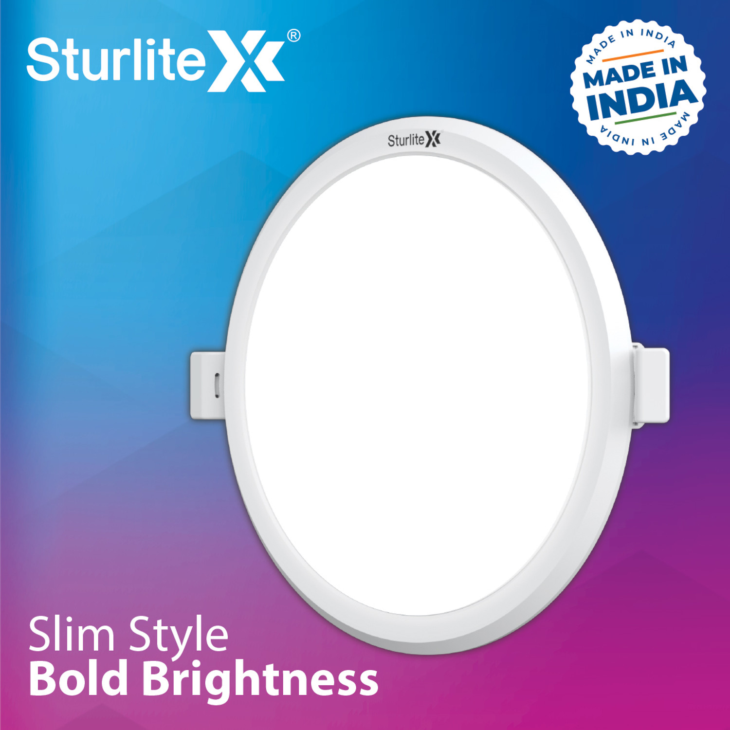 Image of Sturlite Dex 12W Round LED Downlight - (Pack of 10) Ceiling Light Ceiling Lamp (White)