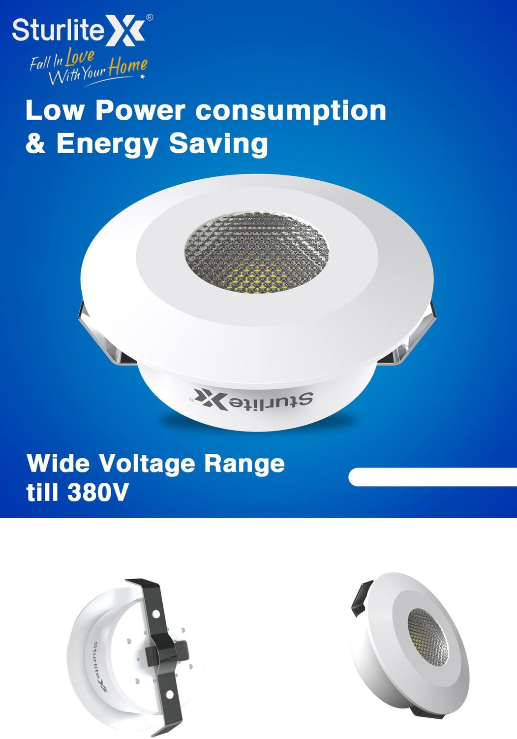 Image of sturlite Eva Spot Light 3W (WW /3000k), Pack of 3, Spot Light Ceiling Lamp (Yellow)