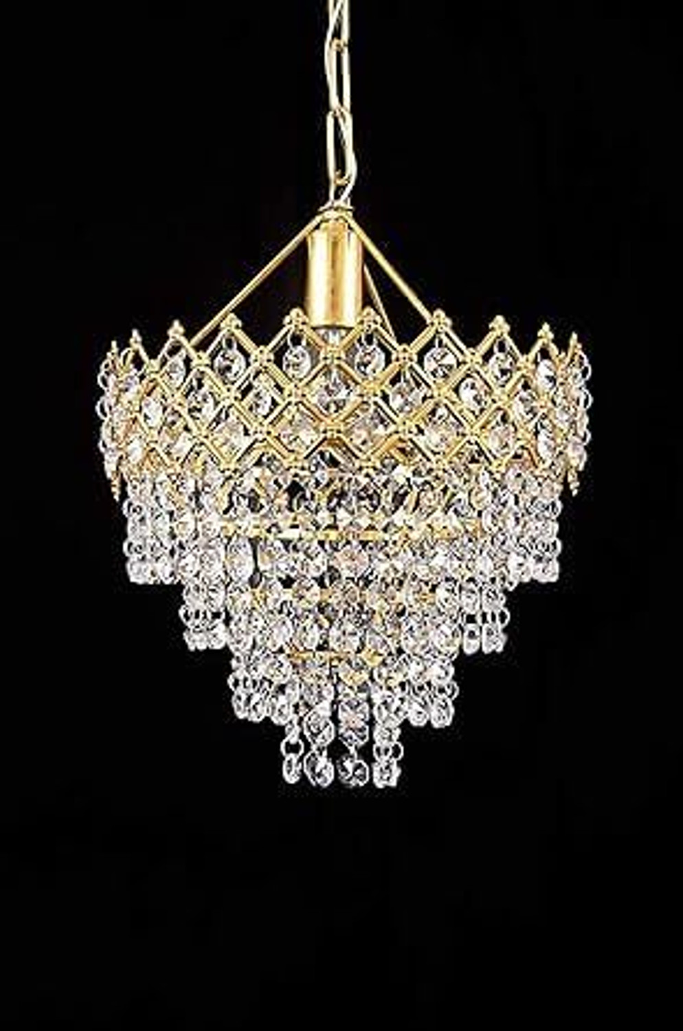 Image of SEETASTIC 500mm BK-GD moving Bluetooth Remote control Jhummer Chandelier Ceiling Lamp (Black, Gold)