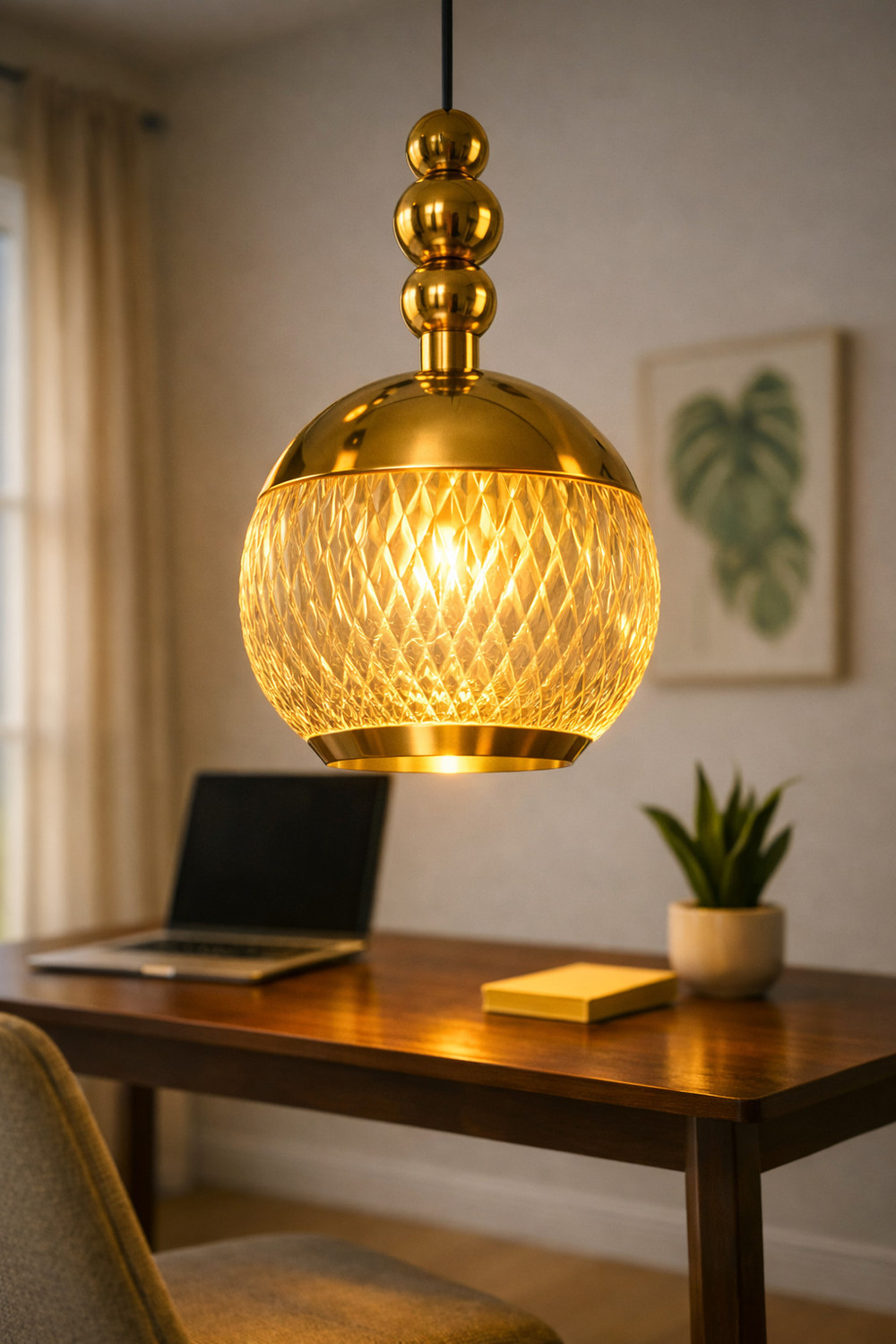 Image of Shri Mahal Antiques Pendant Lamp Ceiling Lamp (Gold)