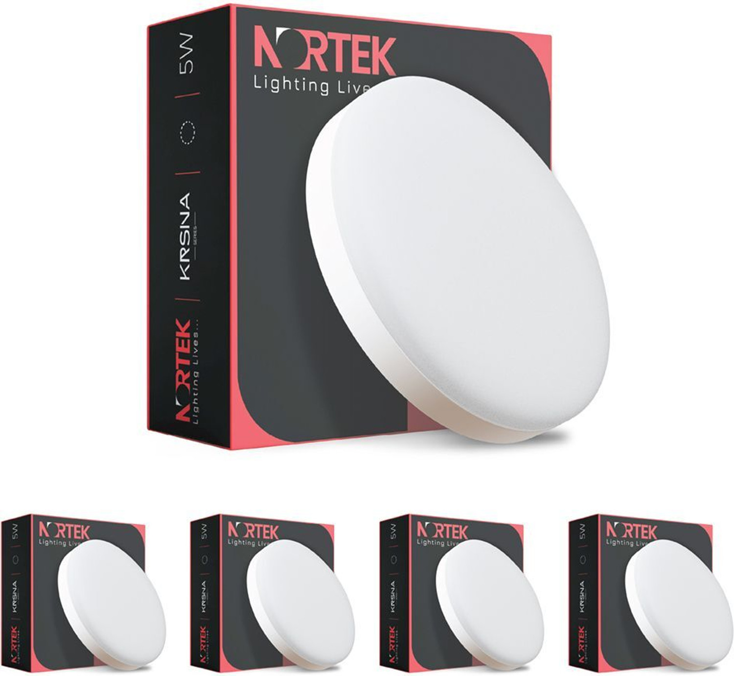 Image of Nortek 5W Small LED Surface lights for Ceiling, Mirror, Temple | Cool White-8PC Surface Ceiling Light Ceiling Lamp (White)