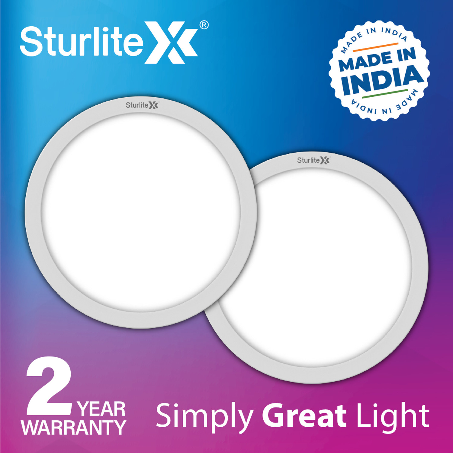 Image of Sturlite S-FIT 12W Round LED Surface Light - (Pack of 6) Ceiling Light Ceiling Lamp (White)