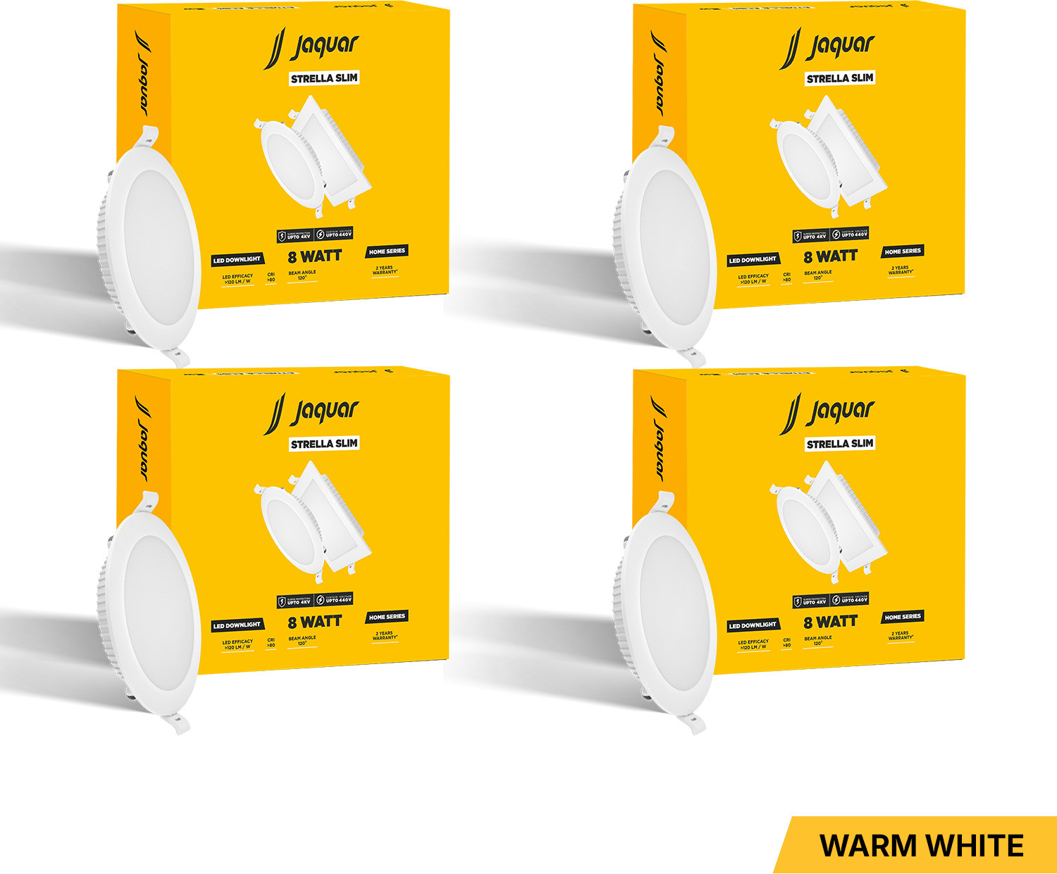 Image of Jaquar Strella Slim 15W Round Recess Down Light - Natural White (Pack of 1) Ceiling Light Ceiling Lamp (White)