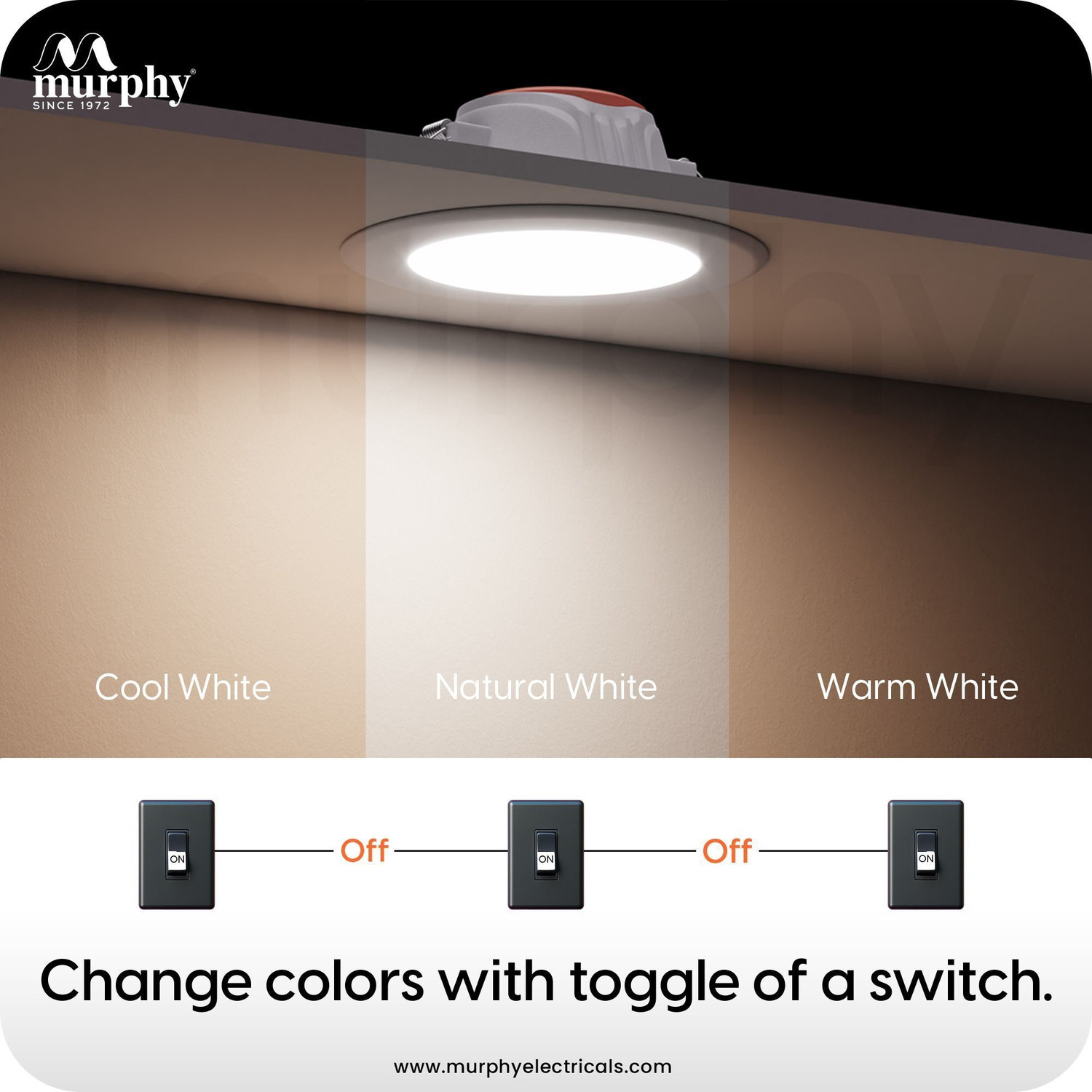 Image of MURPHY Crest 7W 3-in-1 Round LED Conceal Panel Light |Cool /Warm /Natural White Pack of Ceiling Light Ceiling Lamp (Multicolor)