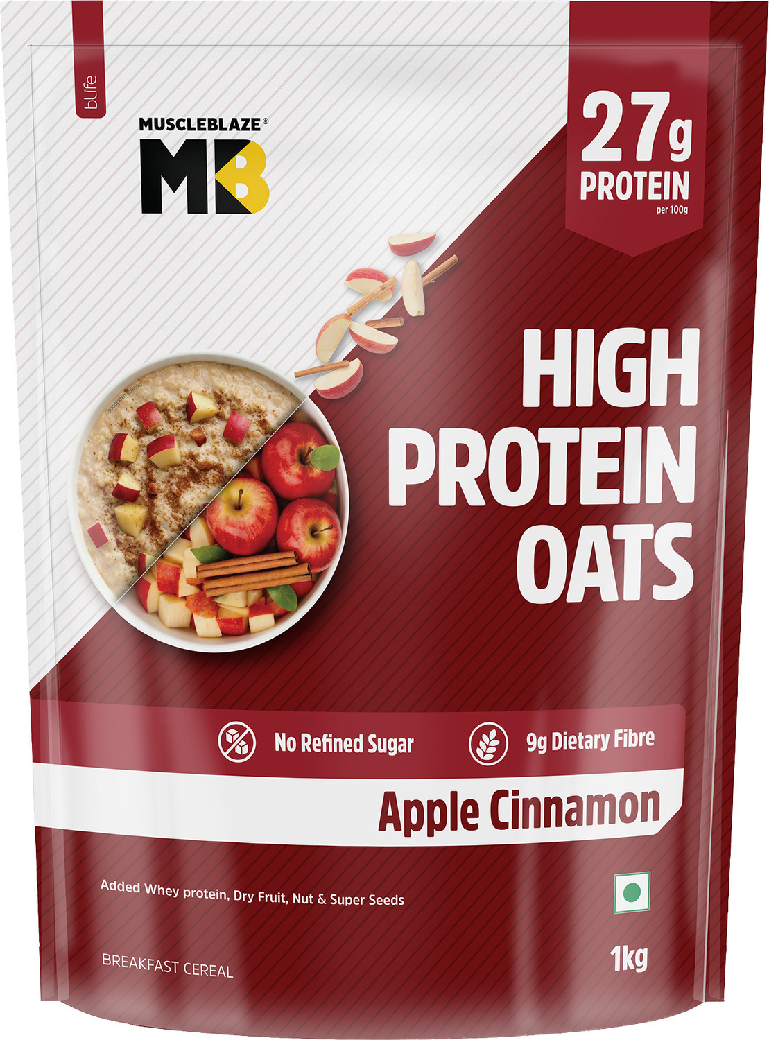 MUSCLEBLAZE High Protein Oats, Apple Cinnamon, 400g - Image 6