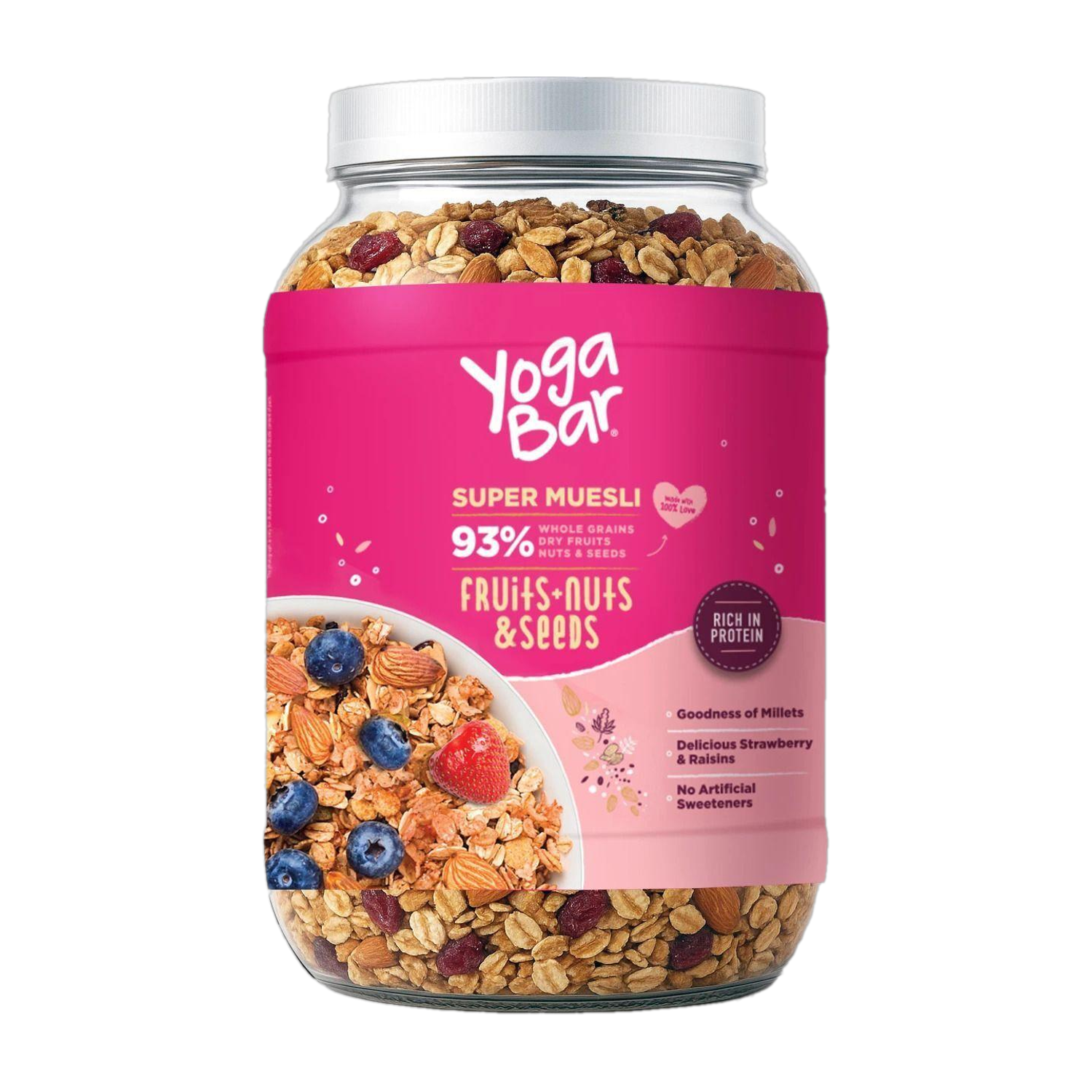 Yogabar Muesli 1kg Jar |Fruits Nuts&Seeds|Breakfast Cereal with High Protein|Saver Pack Jar (1 kg) - Image 1
