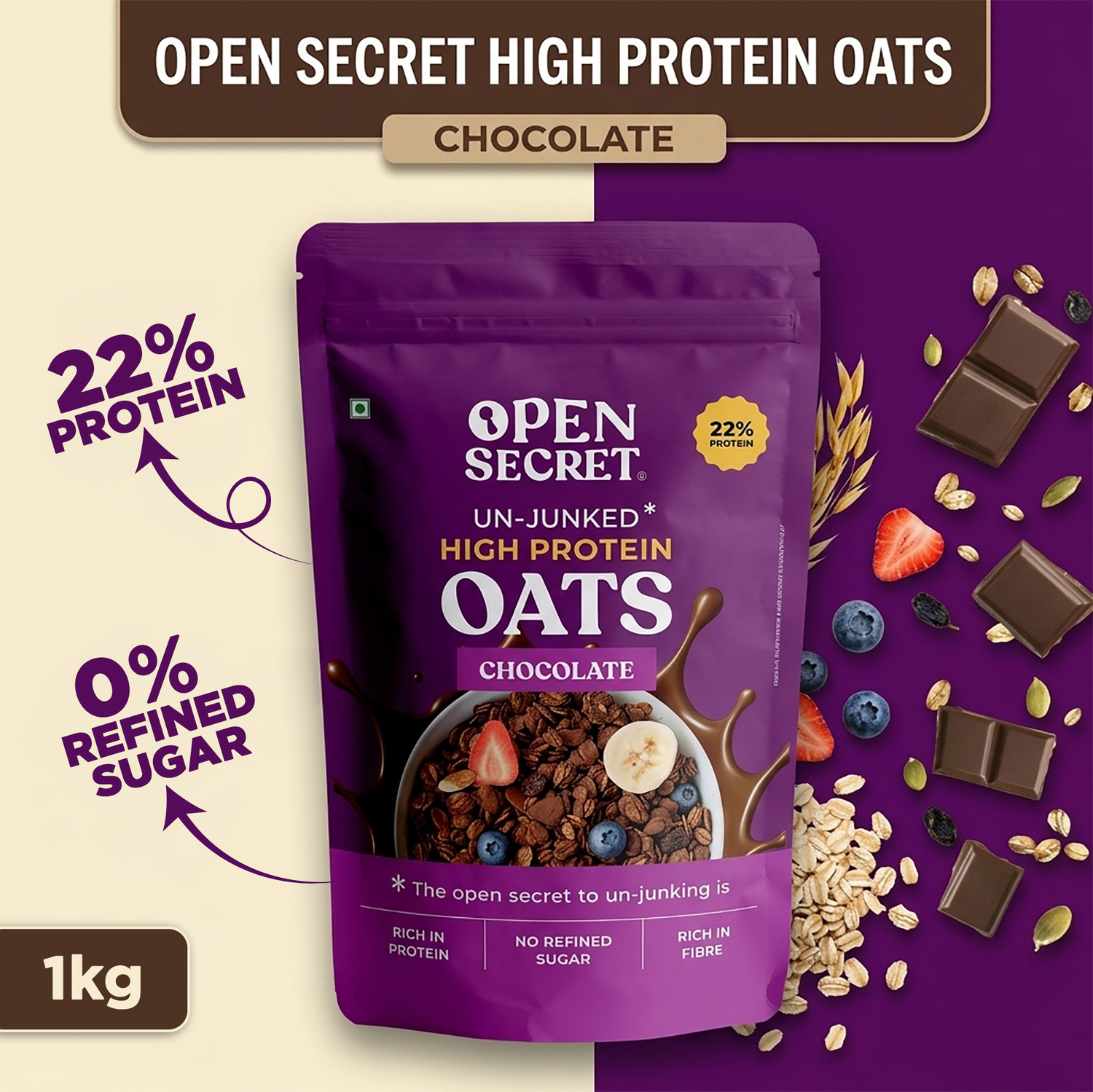 Loot: OPEN SECRET High Protein Oats 1Kg @411