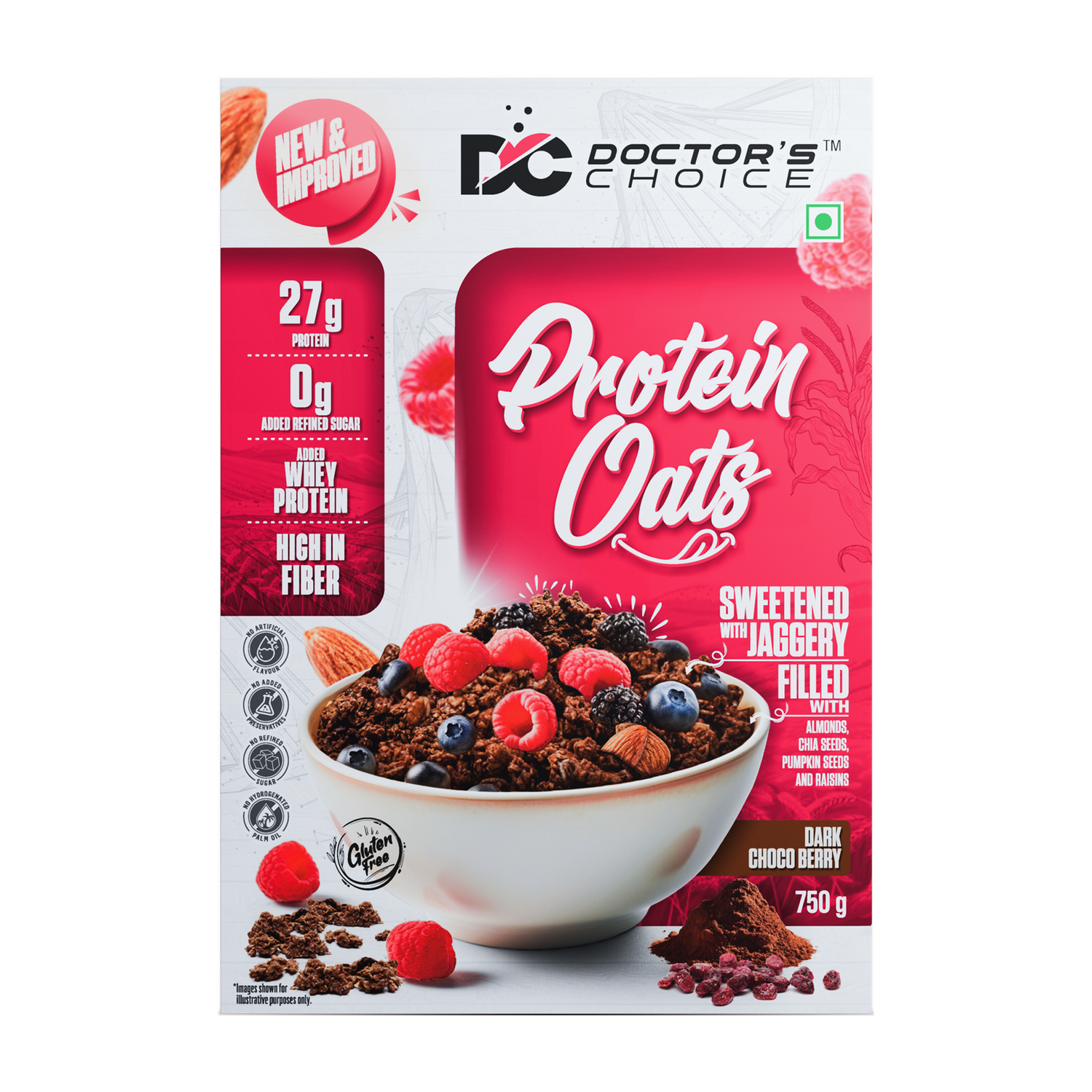 Image of Scitron Get 24g High Protein OATS 1kg, Dark Chocolate Pouch (1 kg) Pouch (1 kg)