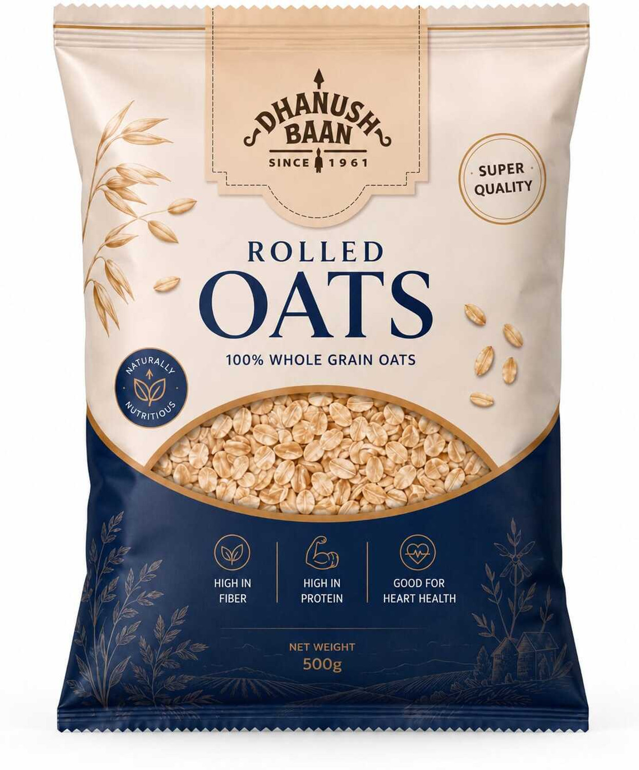 Image of Unifit Delicious Jaggery Rolled Oats with High Fiber Protein Rich Wholegrain | Plastic Bottle (1 kg)