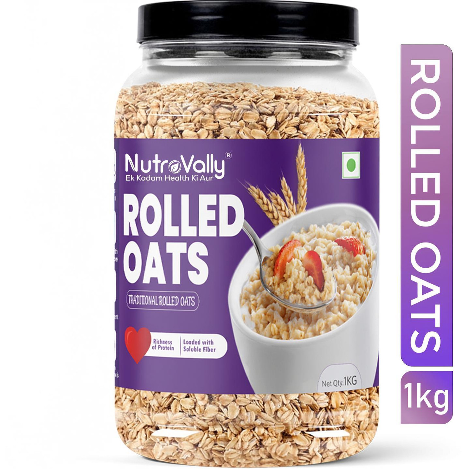 Image of Unifit Delicious Jaggery Rolled Oats with High Fiber Protein Rich Wholegrain | Plastic Bottle (1 kg)