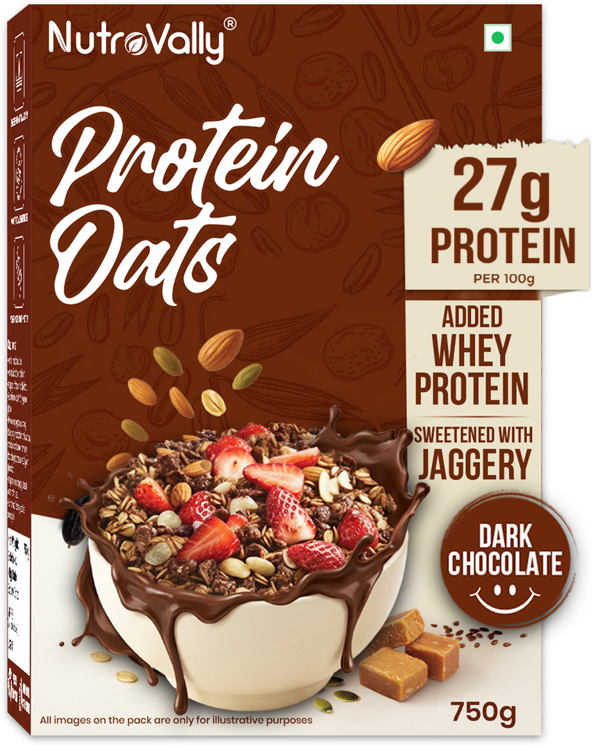 Image of Scitron Get 24g High Protein OATS 1kg, Dark Chocolate Pouch (1 kg) Pouch (1 kg)