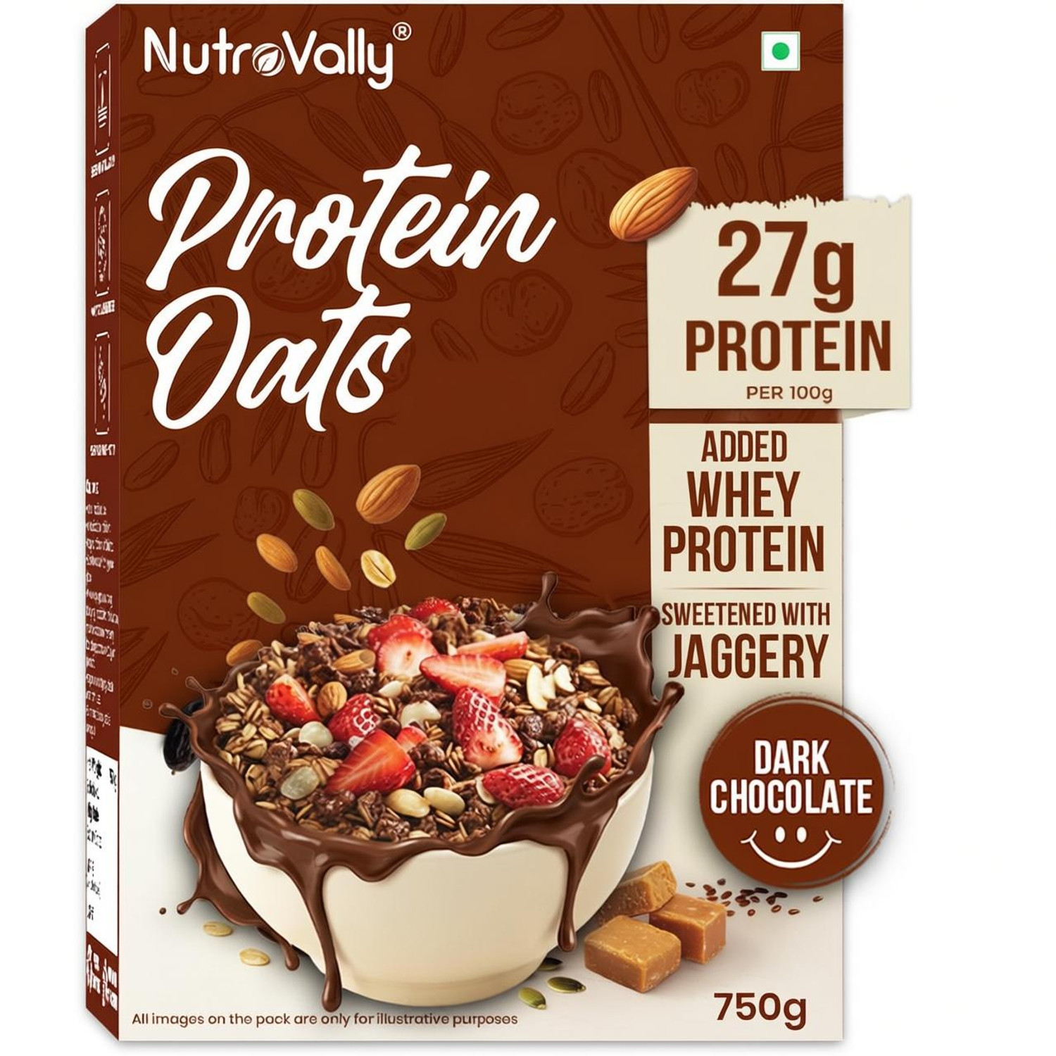 NutroVally Protein Oats 27g Dark Chocolate - Image 1