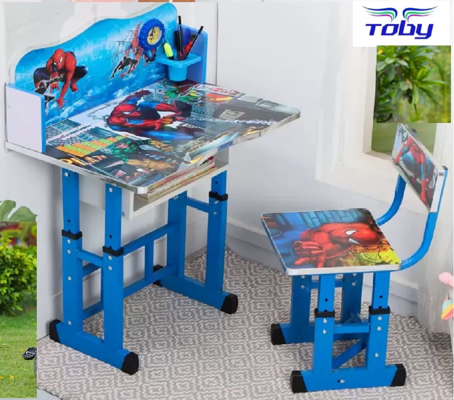Image of NP NATIONAL Since 1952 Ergonomic Kids Plastic Rocking Chair Comfortable Playtime Seating for Children (Mat Blue)