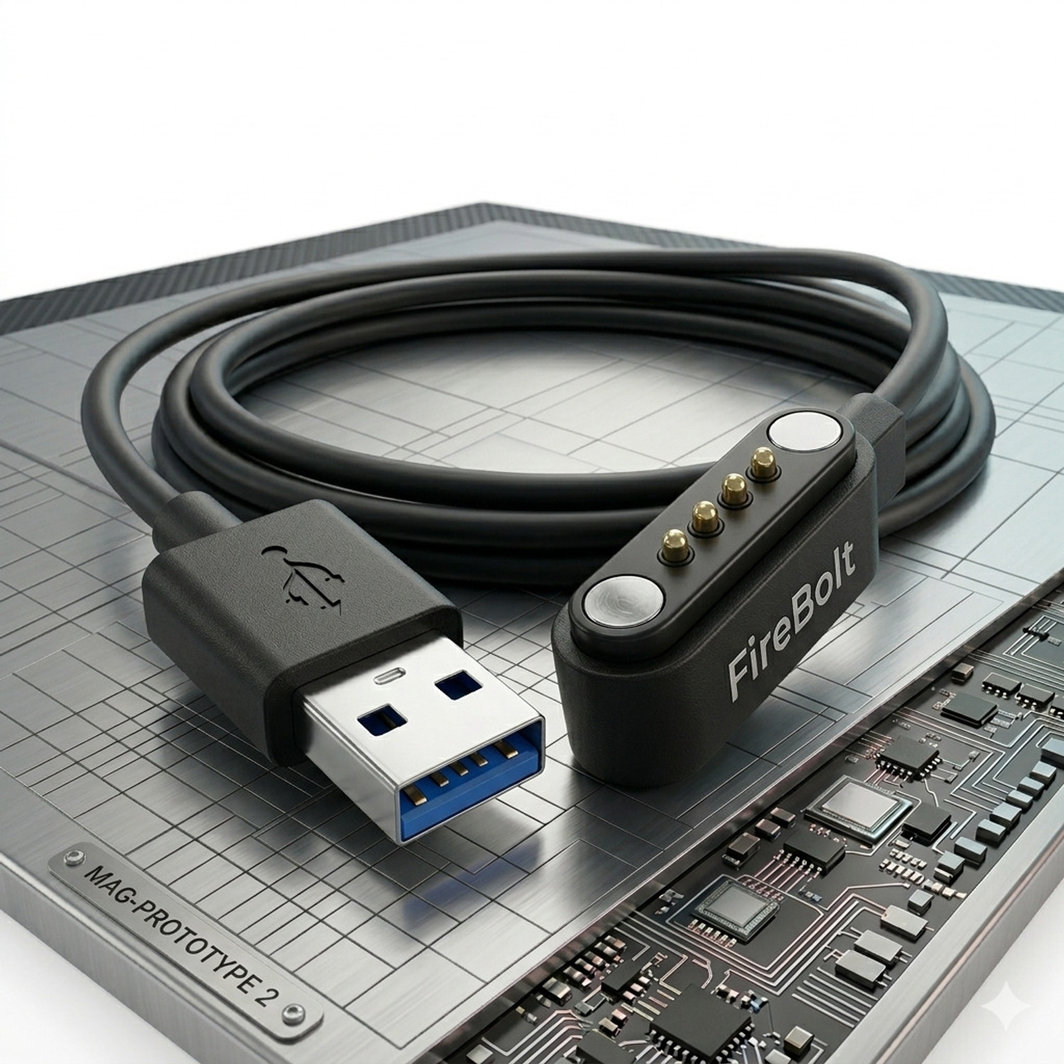 Image of parth smart watch charger fire bolt 4 pin smart watch charger cable fast Charging Pad