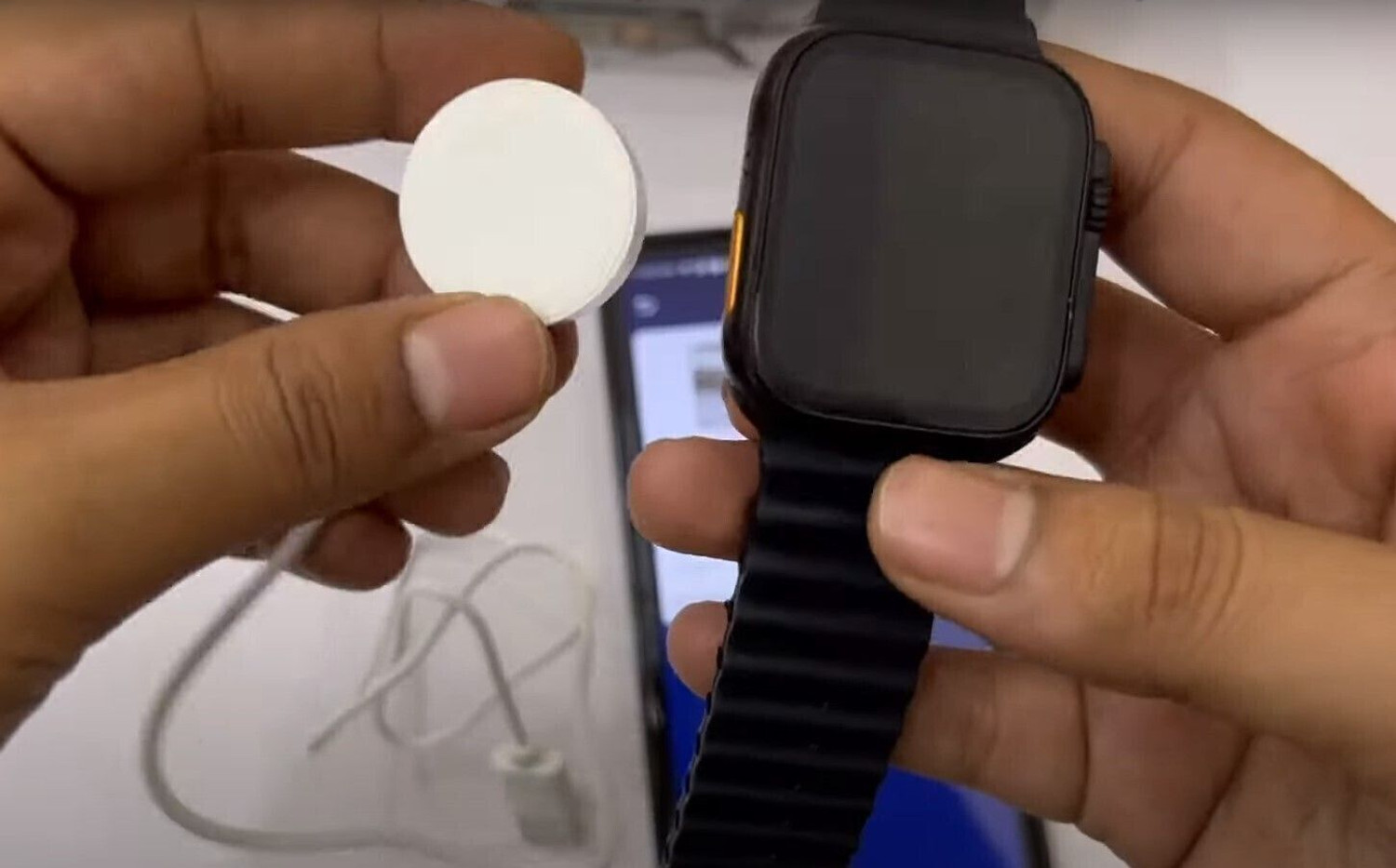 Image of DAKSHWAYG T800 Ultra Smartwatch Magnetic Wireless Charger Charging Pad