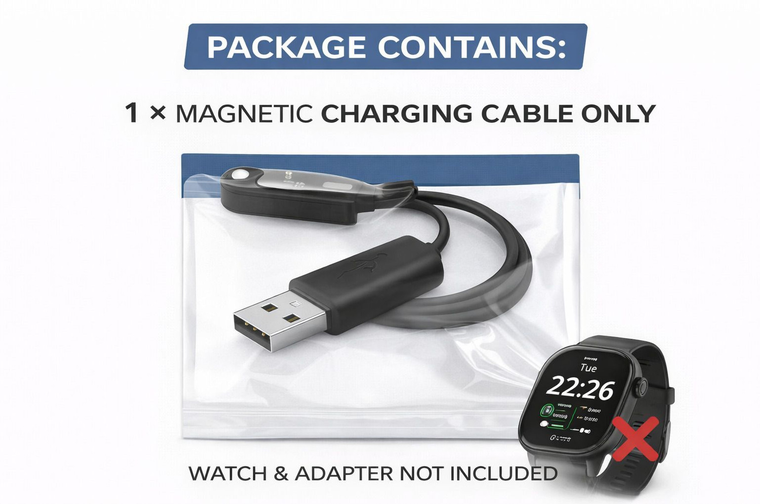 Image of Rudraprathna 2-pin magnetic cable for smart watch Charging Pad