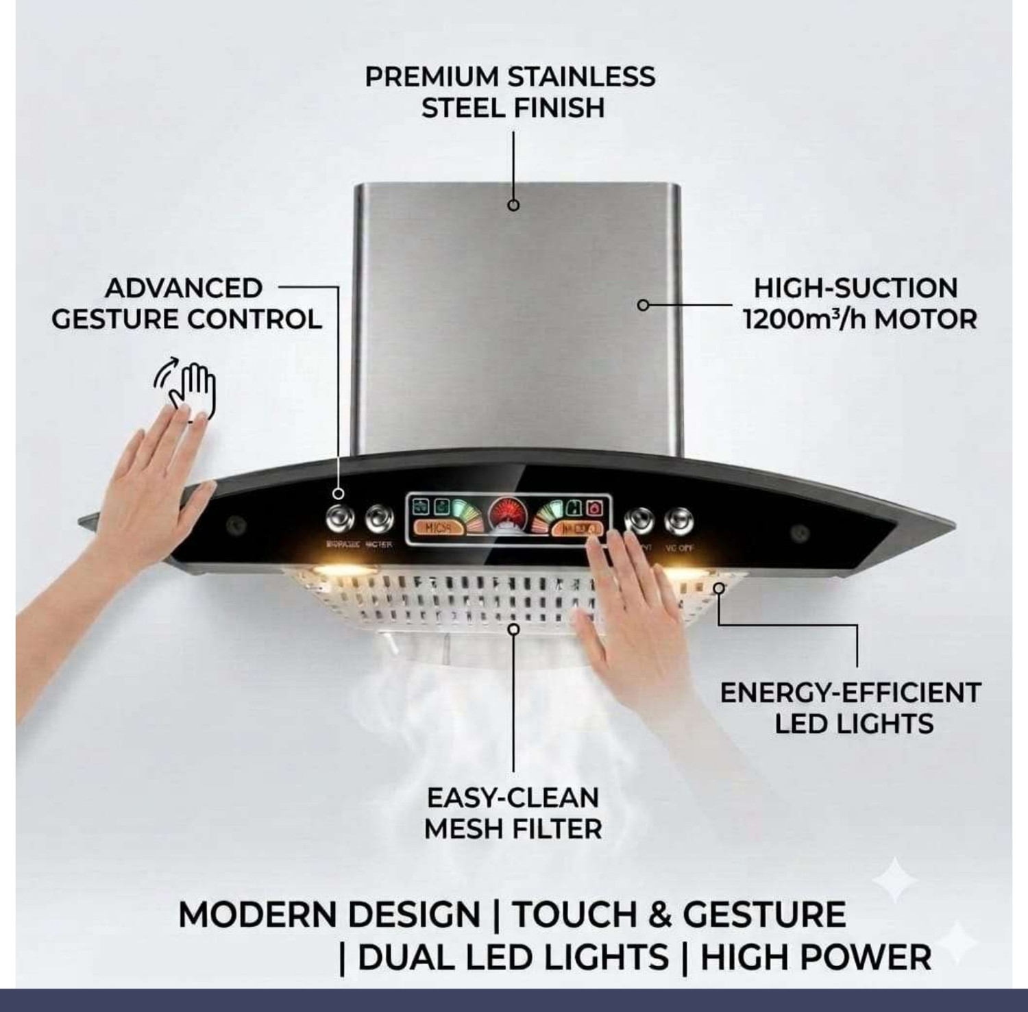 Mahacol Chimney King 60 cm Eco push button-23 1150 CMH 35 cm Chimney