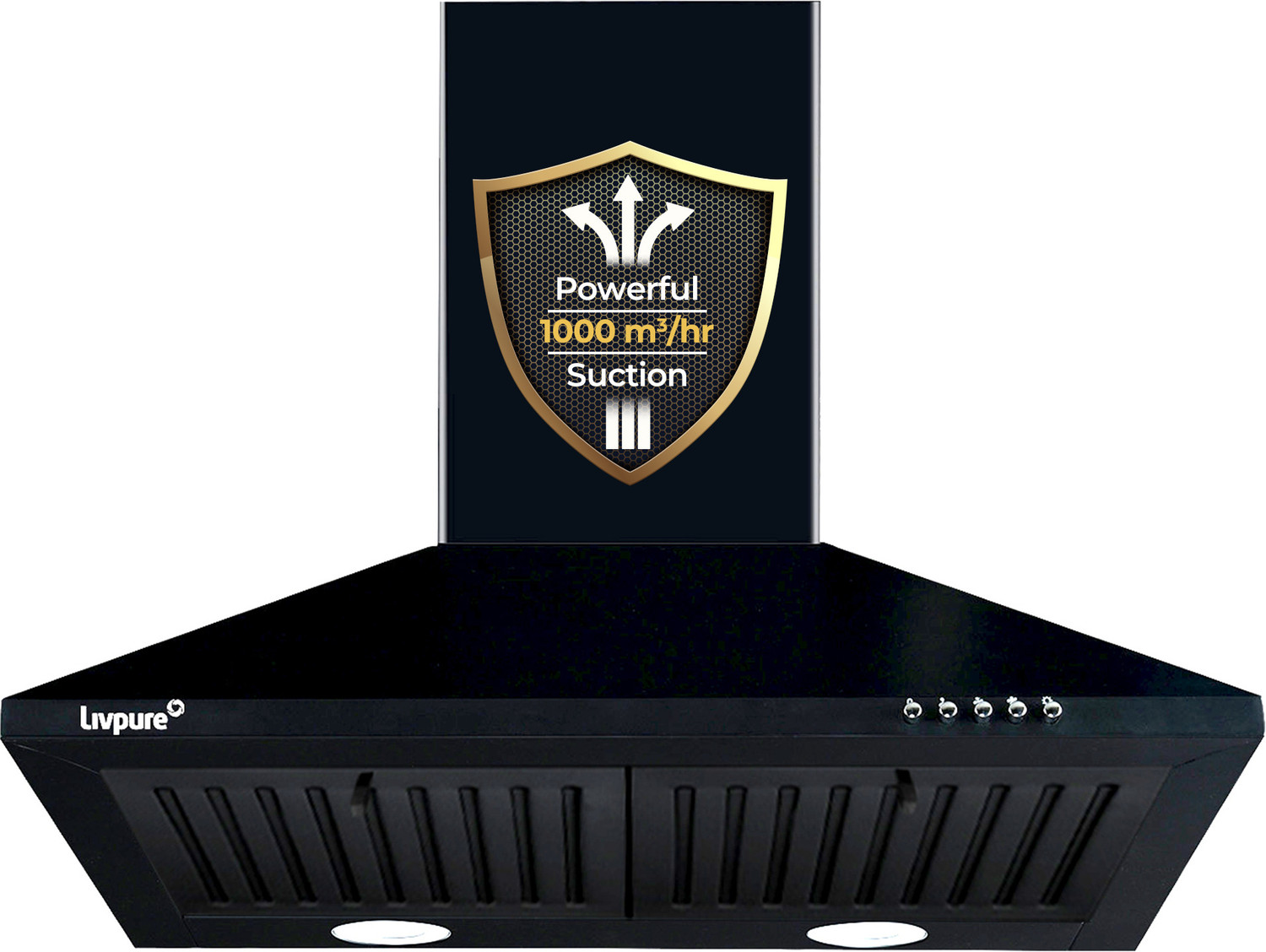 Image of Ashish Blackchimney 1250 CMH 90 cm Auto Clean Chimney (Wall Mounted, Black)