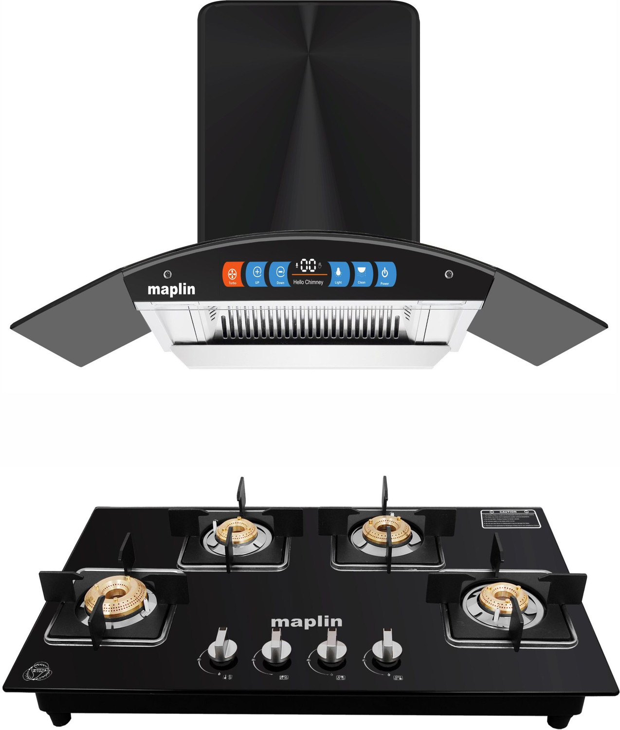 Image of LIVPURE Ether-75 1350 CMH 75 cm Auto Clean Chimney (Wall Mounted, Black)