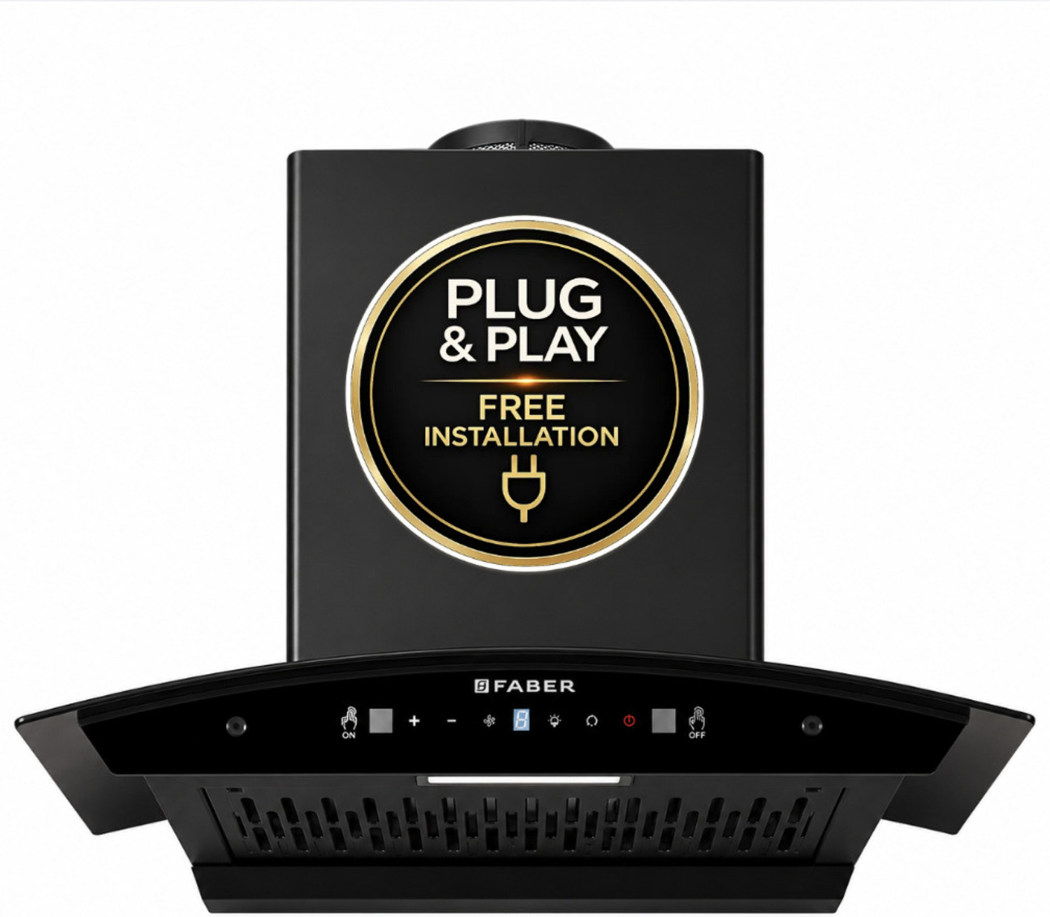 Image of LIVPURE Ether-75 1350 CMH 75 cm Auto Clean Chimney (Wall Mounted, Black)