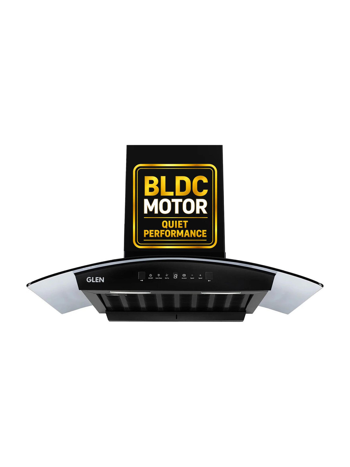 Glen ISPA BLDC AC BL 90cm 1400 CMH 90 cm Curved Glass 90 cm|BLDC Motor|Touch & Gesture Control| Autoclean| Filterless|Powerful Suction | Low Noise Auto Clean Chimney