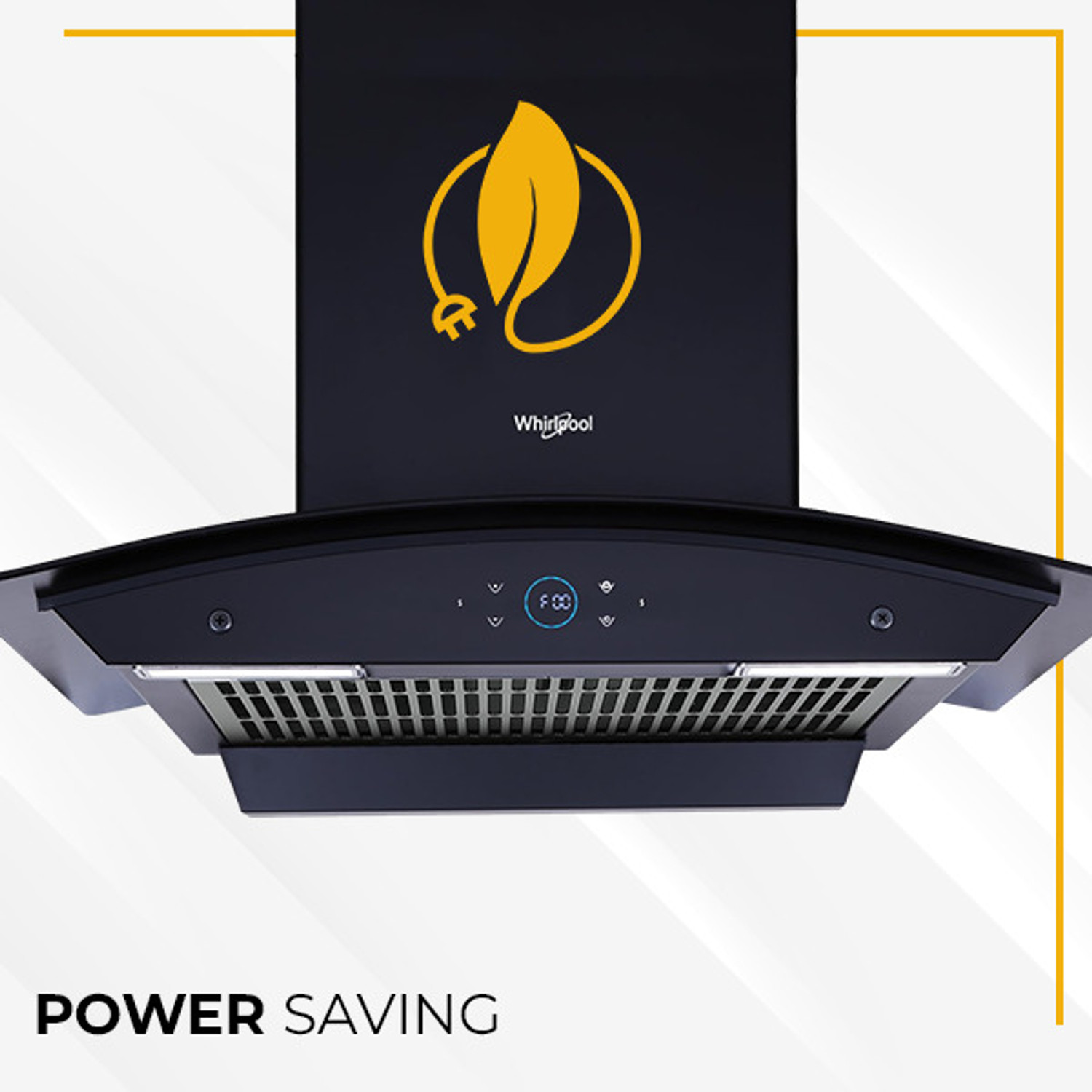 Image of Whirlpool SMARTSENSE ZEN CGFL 604 HAC BLDC BK HOOD 1425 CMH 60 cm Curved Glass 60 cm | BLDC Motor| Smart-Sense Speed Control |Heat Autoclean| Gesture Control|Filterless| Powerful Suction | Low Noise Auto Clean Chimney (Wall Mounted, Black)