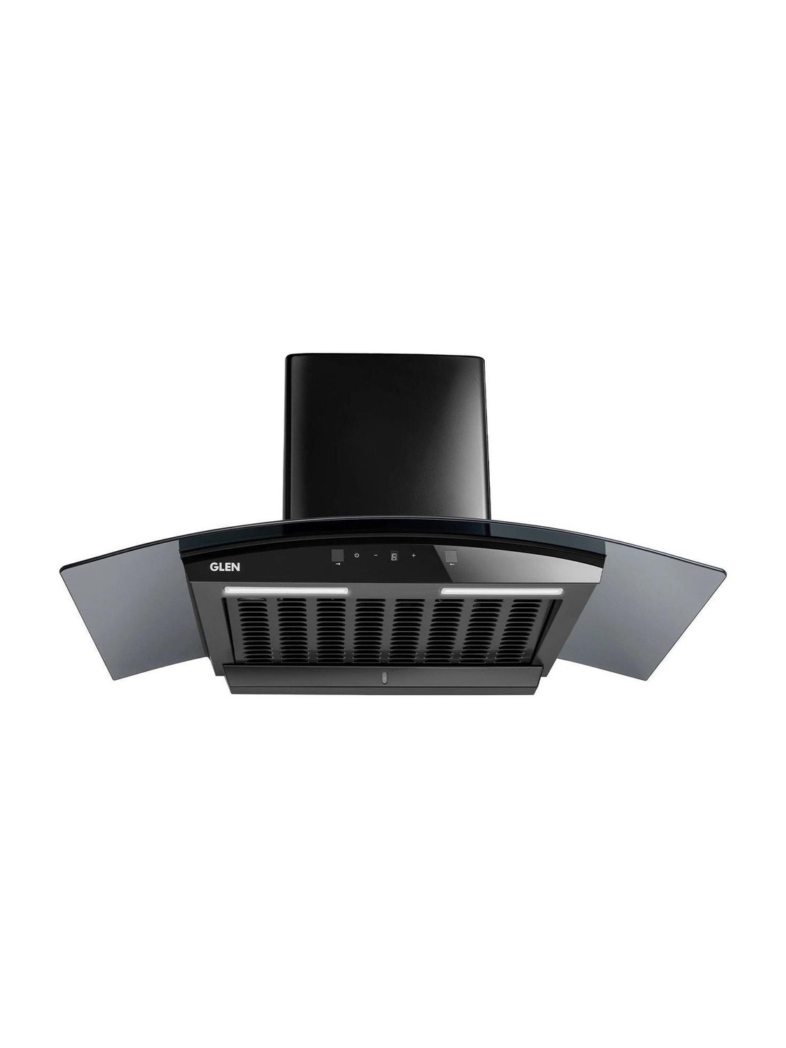 Glen ISPA AC BL 90 1200 1200 CMH 90 cm Curved Glass 90 cm|Digital Display|Touch & Gesture Control| Autoclean| Filterless|Powerful Suction | Low Noise Auto Clean Chimney