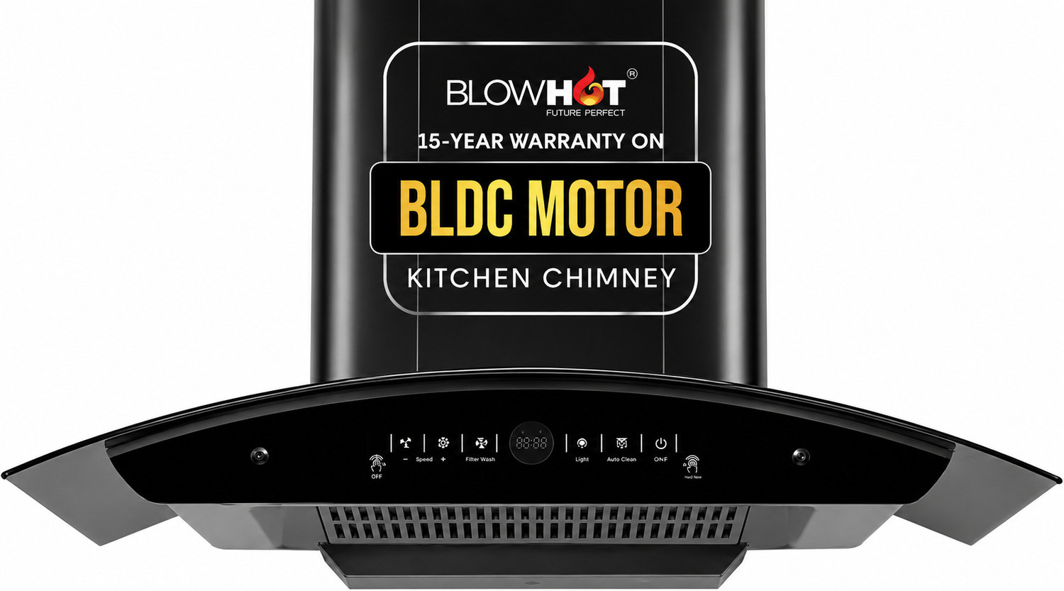 Image of LIVPURE Ether-75 1350 CMH 75 cm Auto Clean Chimney (Wall Mounted, Black)