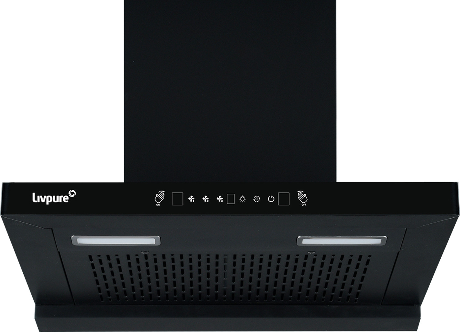 Image of LIVPURE Ether-75 1350 CMH 75 cm Auto Clean Chimney (Wall Mounted, Black)