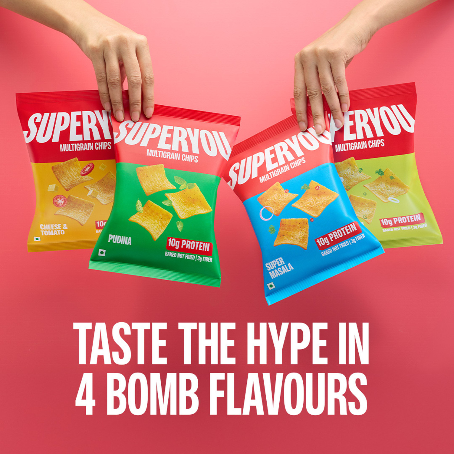 Image of SUPERYOU Multigrain Protein Chips Assorted 10g Protein,3g Fiber,Healthiest Protein Snack Chips (10 x 40 g)