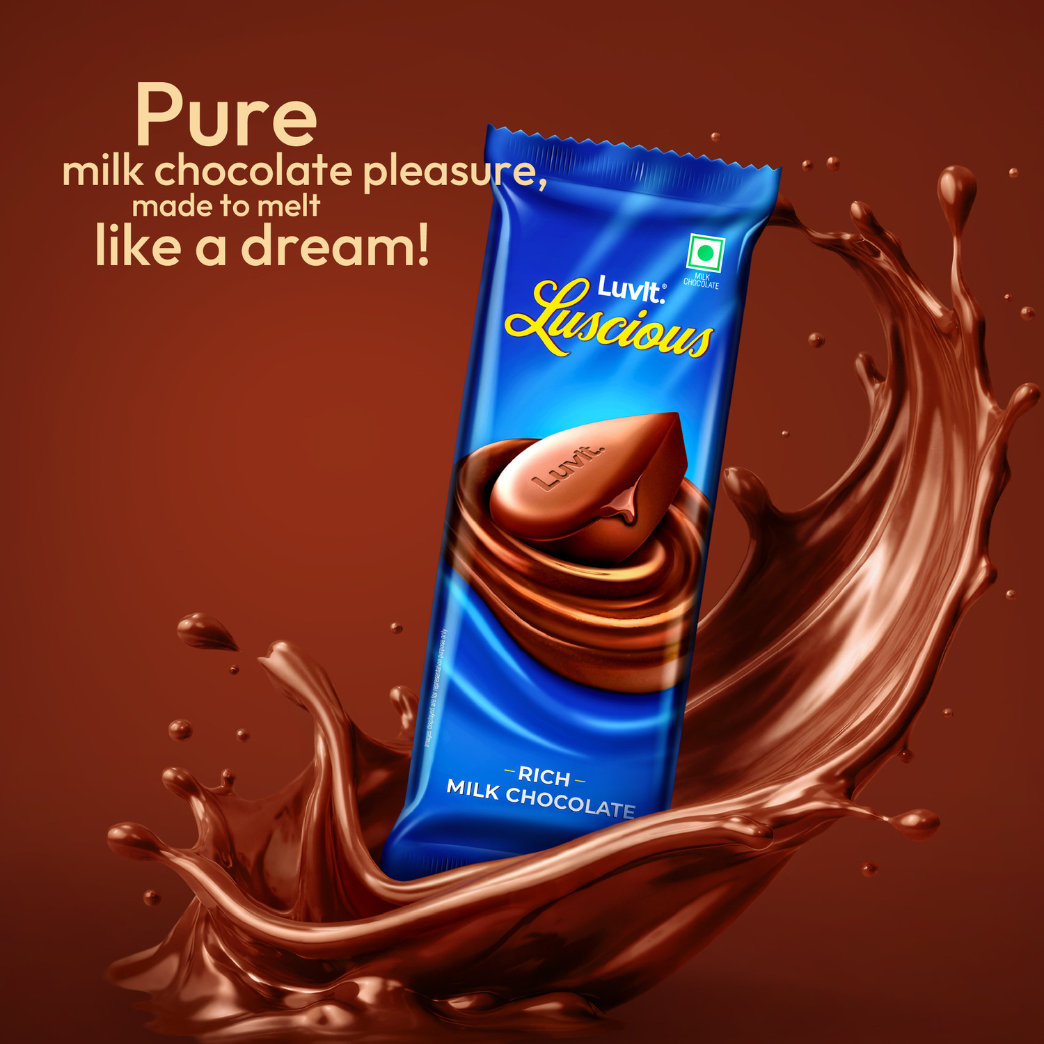 Image of LuvIt Luscious Milk Chocolate Bars |Deliciously Smooth | Bar Gift Pack (15 x 54 g)