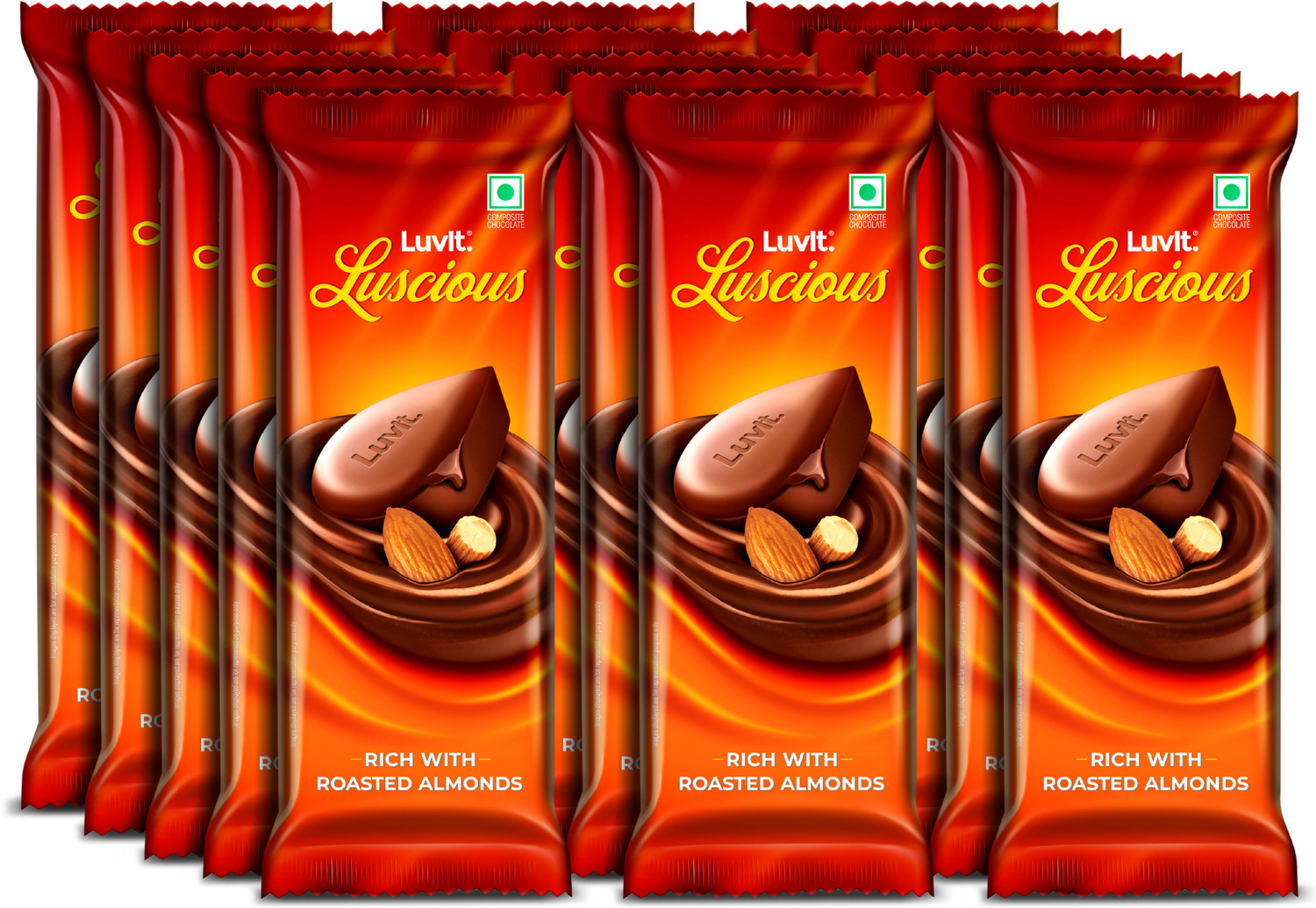 Image of LuvIt Luscious Milk Chocolate Bars |Deliciously Smooth | Bar Gift Pack (15 x 54 g)