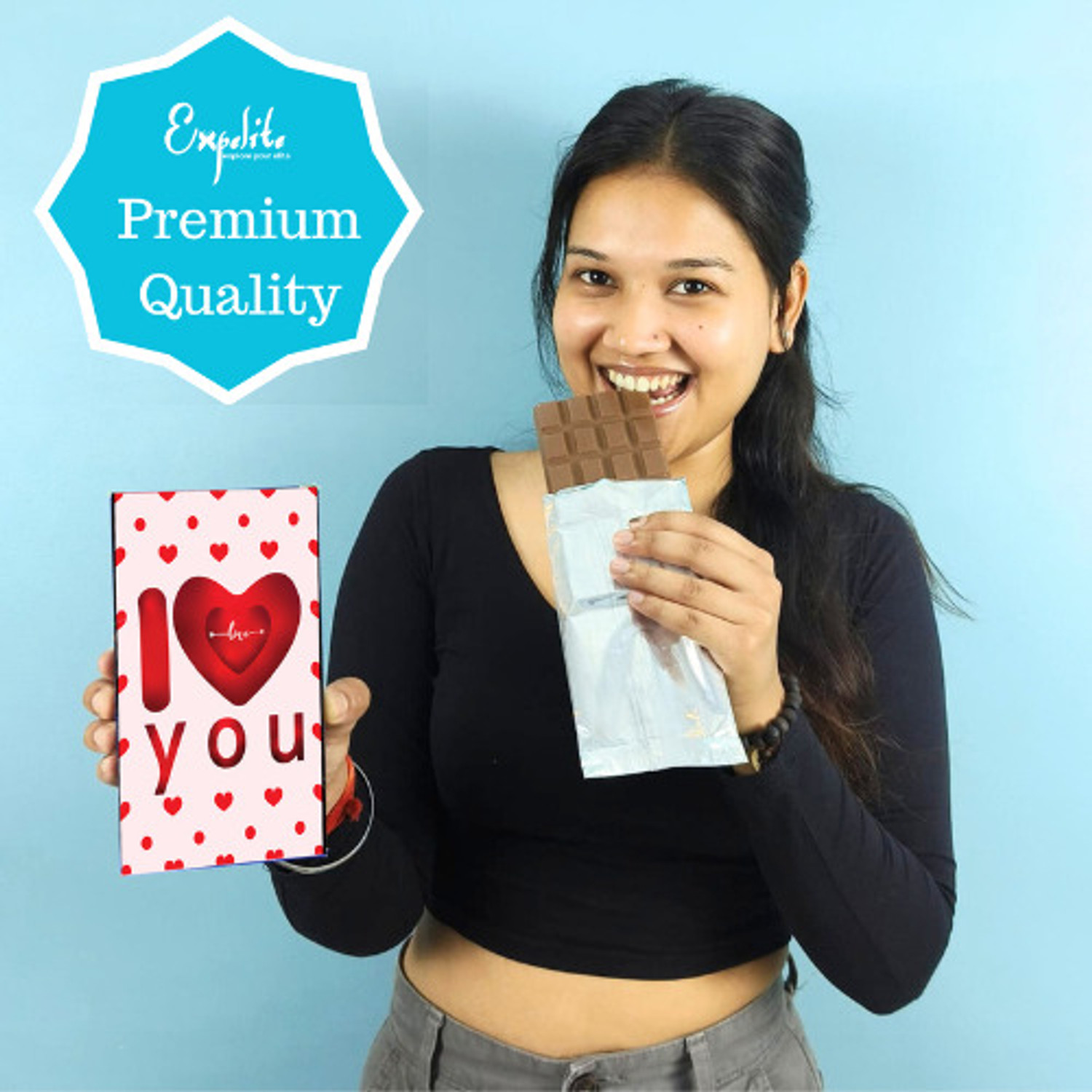 Image of Expelite I Love You Chocolate Gift Bar /35 Grams Each (Pack of 3) Bar Gift Pack (3 x 1 Units)