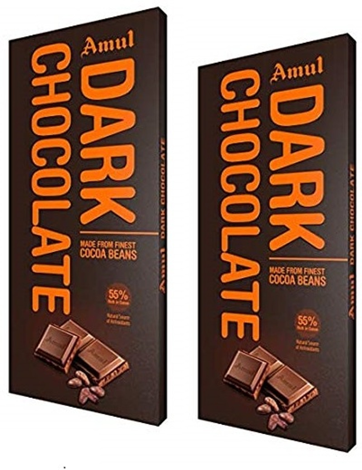 Image of Amul DARK CHOCOLATE 55% RICH IN COCOA Bar Gift Pack (2 x 123.5 g)