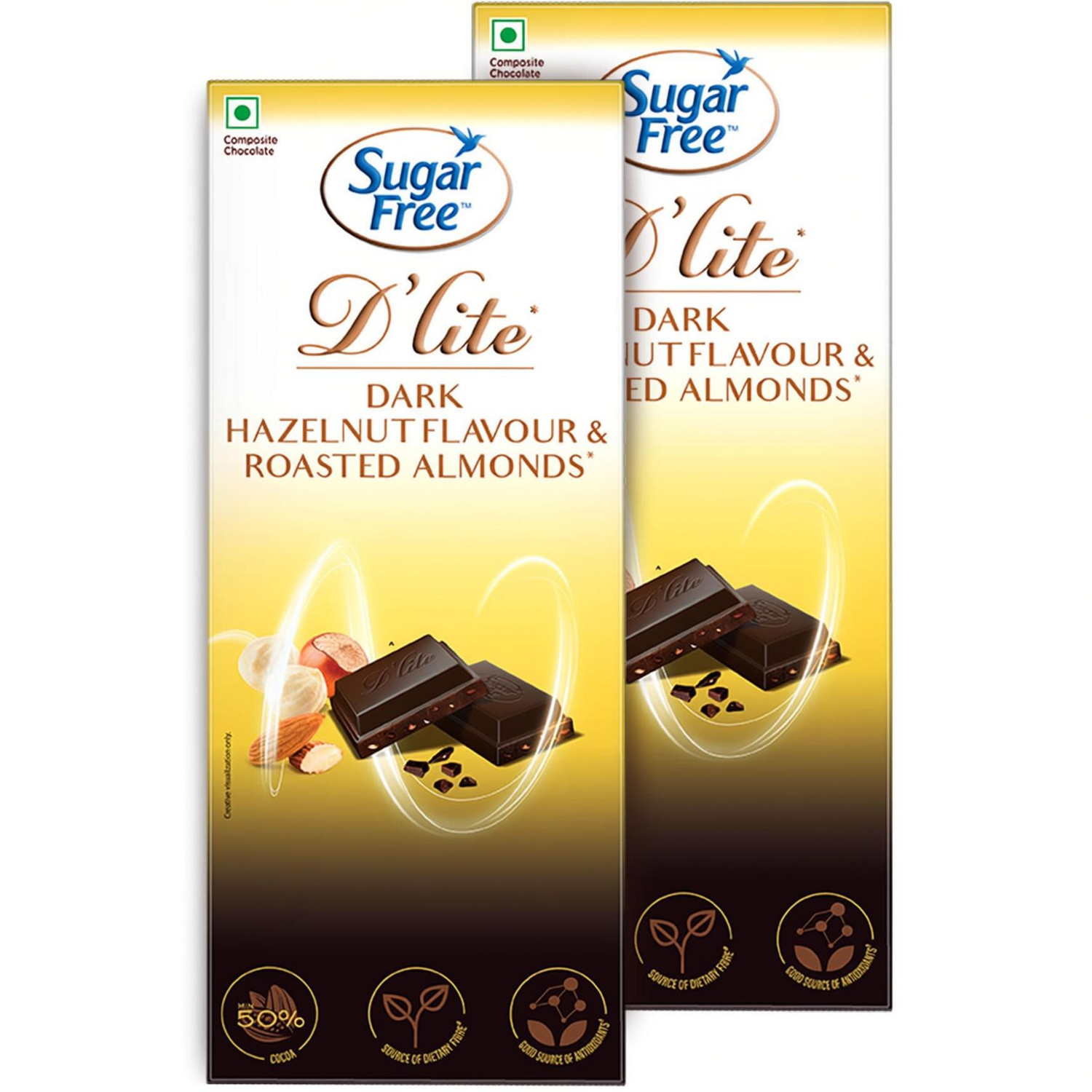 Image of Amul DARK CHOCOLATE 55% RICH IN COCOA Bar Gift Pack (2 x 123.5 g)