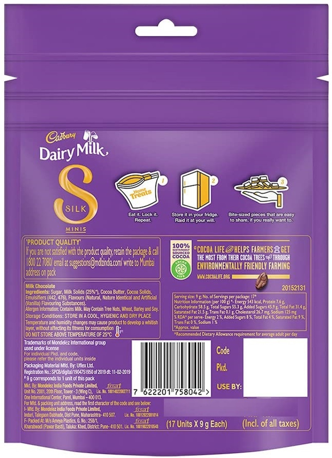 Image of Cadbury Silk Chocolate Home Treats Bar Gift Pack (153.1 g)