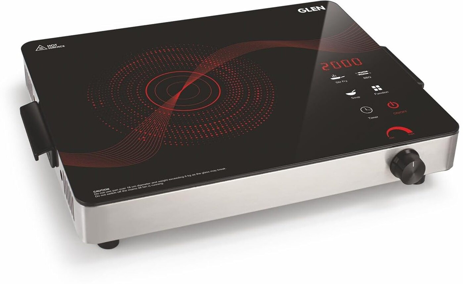 Image of All Star 2200 W Induction Cooktop Touch Panel (Red, ASIF0101)