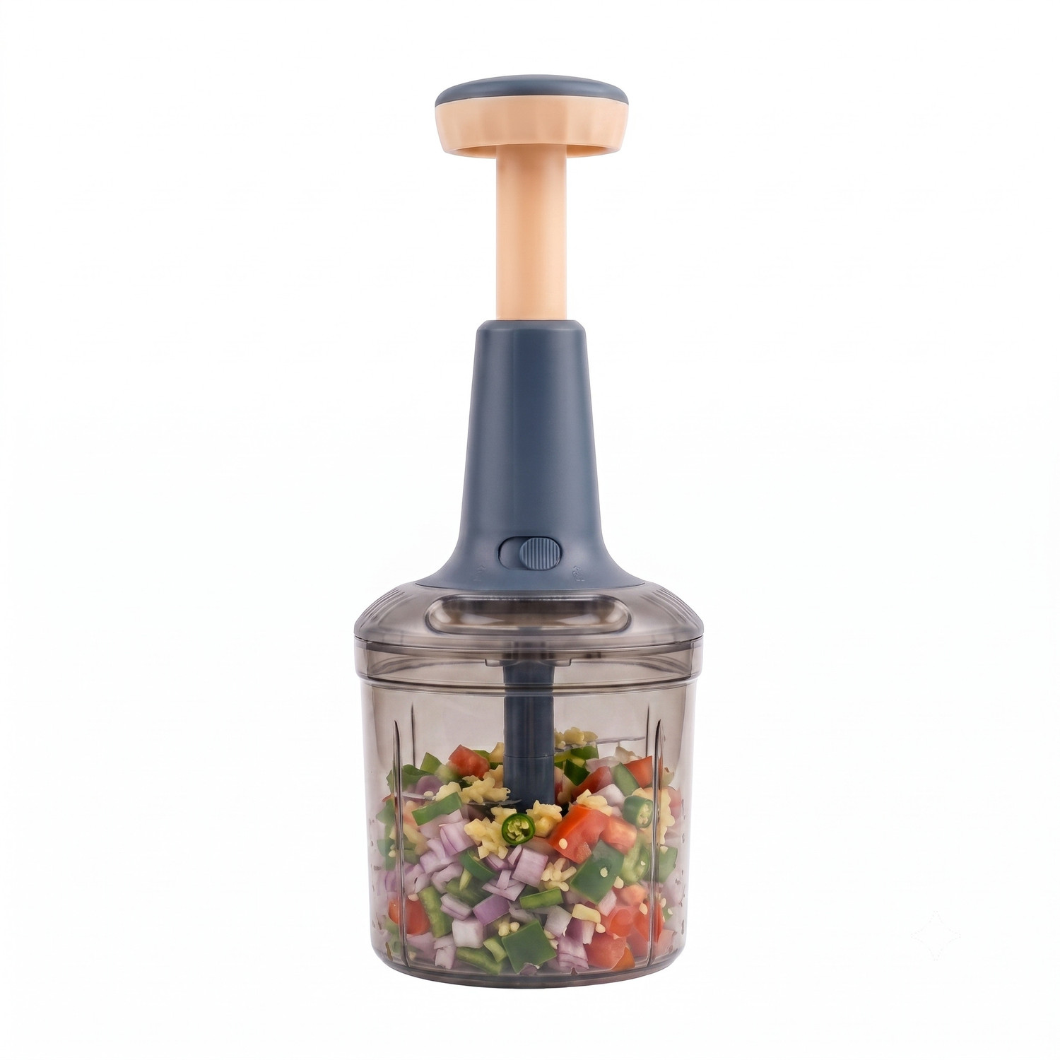 Image of Housenest 1000 ML Push Vegetable Chopper With Powerful Blades For Vegetable & Fruit Vegetable & Fruit Chopper (1 chopper)