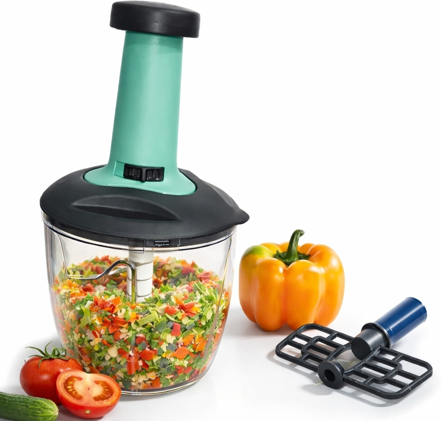 Image of Laksh Premium Quality Vegetable Chopper with 6 Sharp Stainless Steel Blades - Vegetable & Fruit Chopper (1 Chopper)