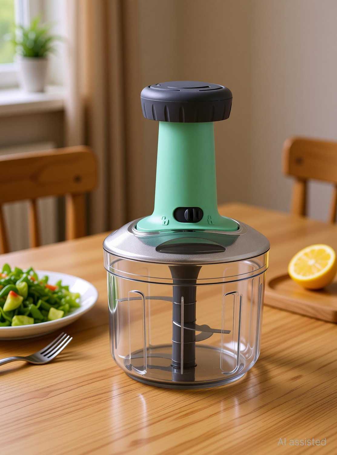 Image of Laksh Premium Quality Vegetable Chopper with 6 Sharp Stainless Steel Blades - Vegetable & Fruit Chopper (1 Chopper)