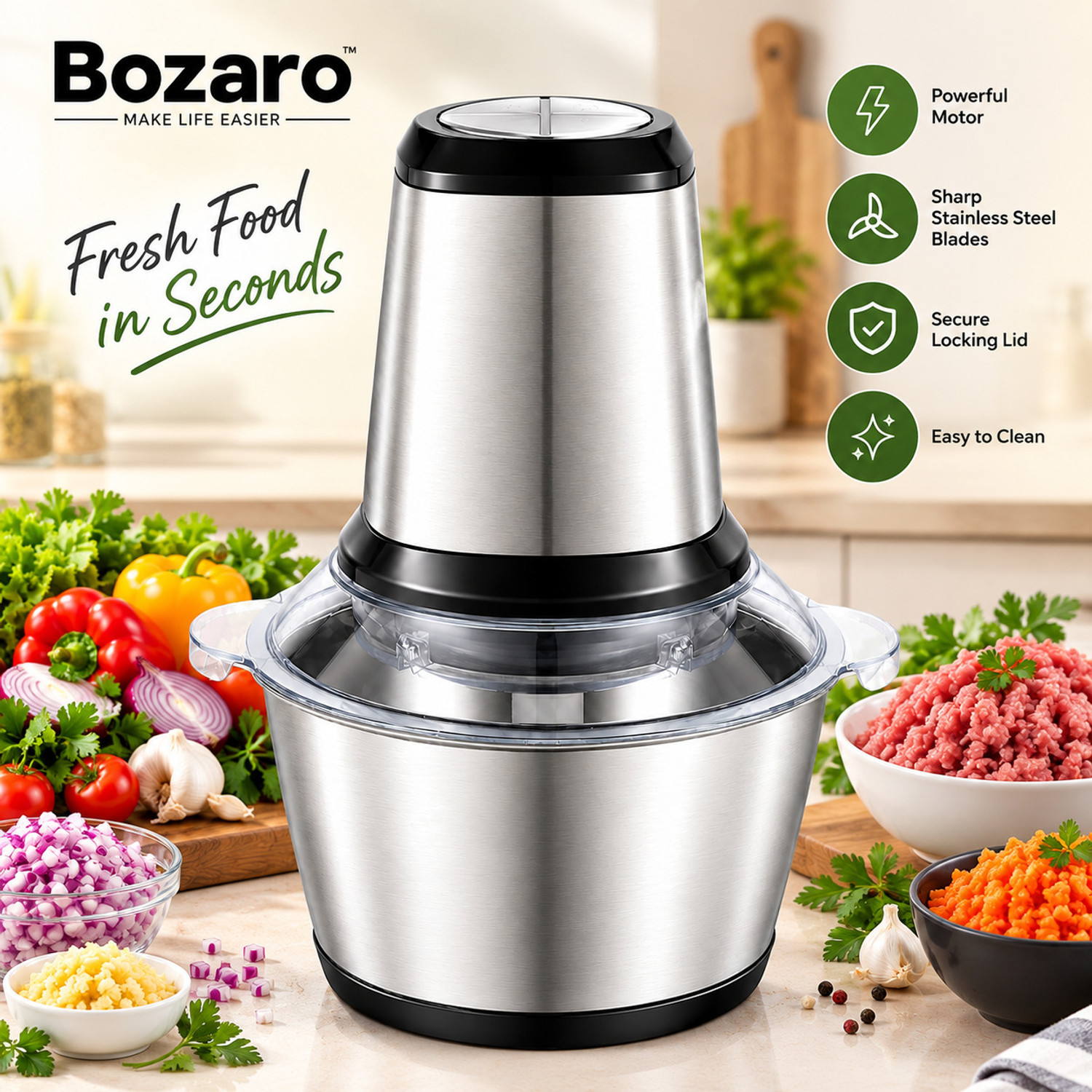 Image of Nilzone Mini Blenders Juicer Food Crusher Electric Food Chopper Processor For kitchen Electric Vegetable & Fruit Chopper (1)