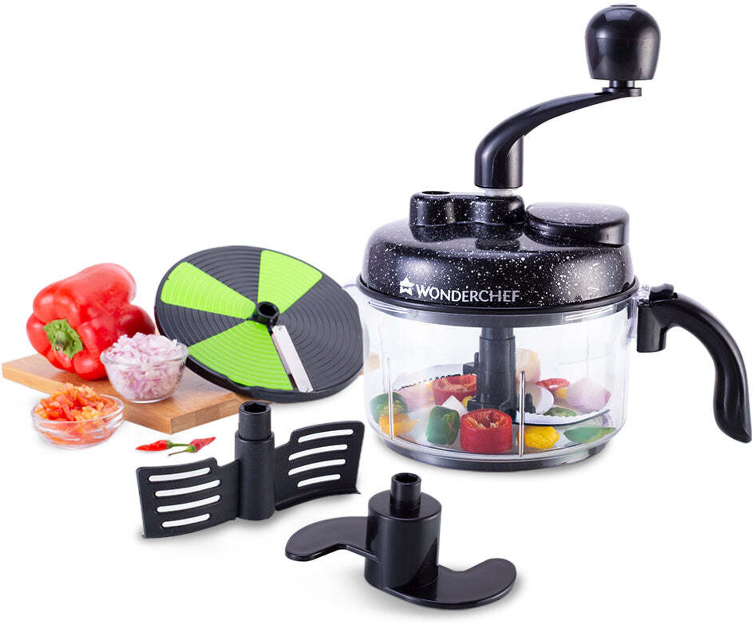 WONDERCHEF 6in1 Turbo Food Processor with Atta Kneader, Cutter/Slicing/Shredding Vegetable Chopper