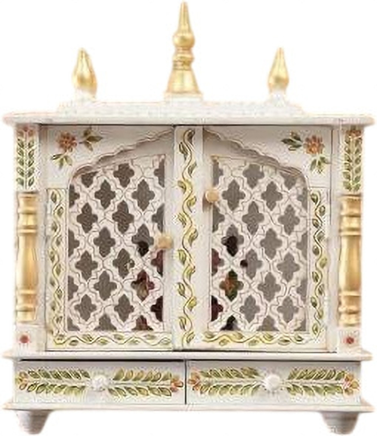 Image of TheTempleHouse Modern Temple for Home /Pooja Mandir with Led Light Engineered Wood Home Temple Engineered Wood Home Temple (Height: 135, Pre-assembled)