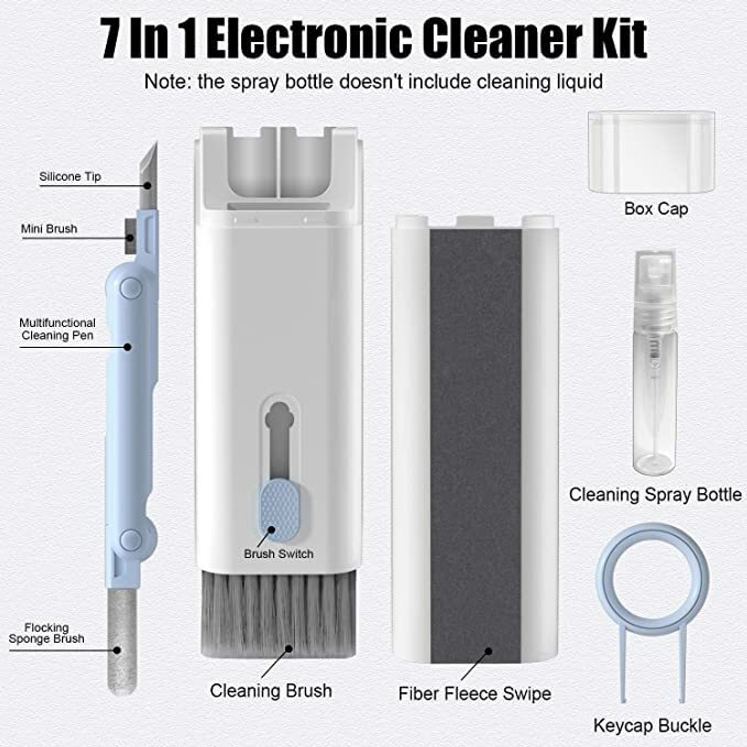 Image of Gizga Essentials 11-in-1 Screen Cleaning Kit with 150ml Spray Air Blower, Lens Tissues, Wipes for Computers, Gaming, Laptops, Mobiles (GG30-PRO)