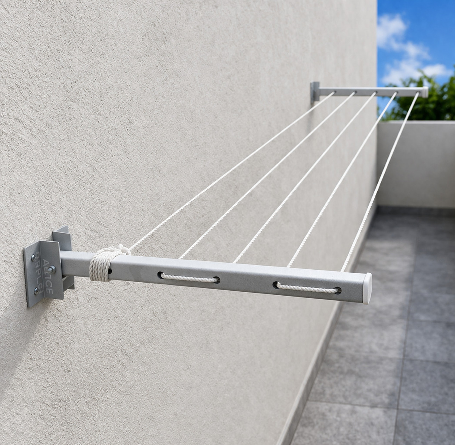 Image of RAINBOW DRYWELL Steel Ceiling Cloth Dryer Stand 6 Pipes 5 Feet Economy Heavy Duty UV Protected Nylon Single Rope Operated Dryer (1 Tier)