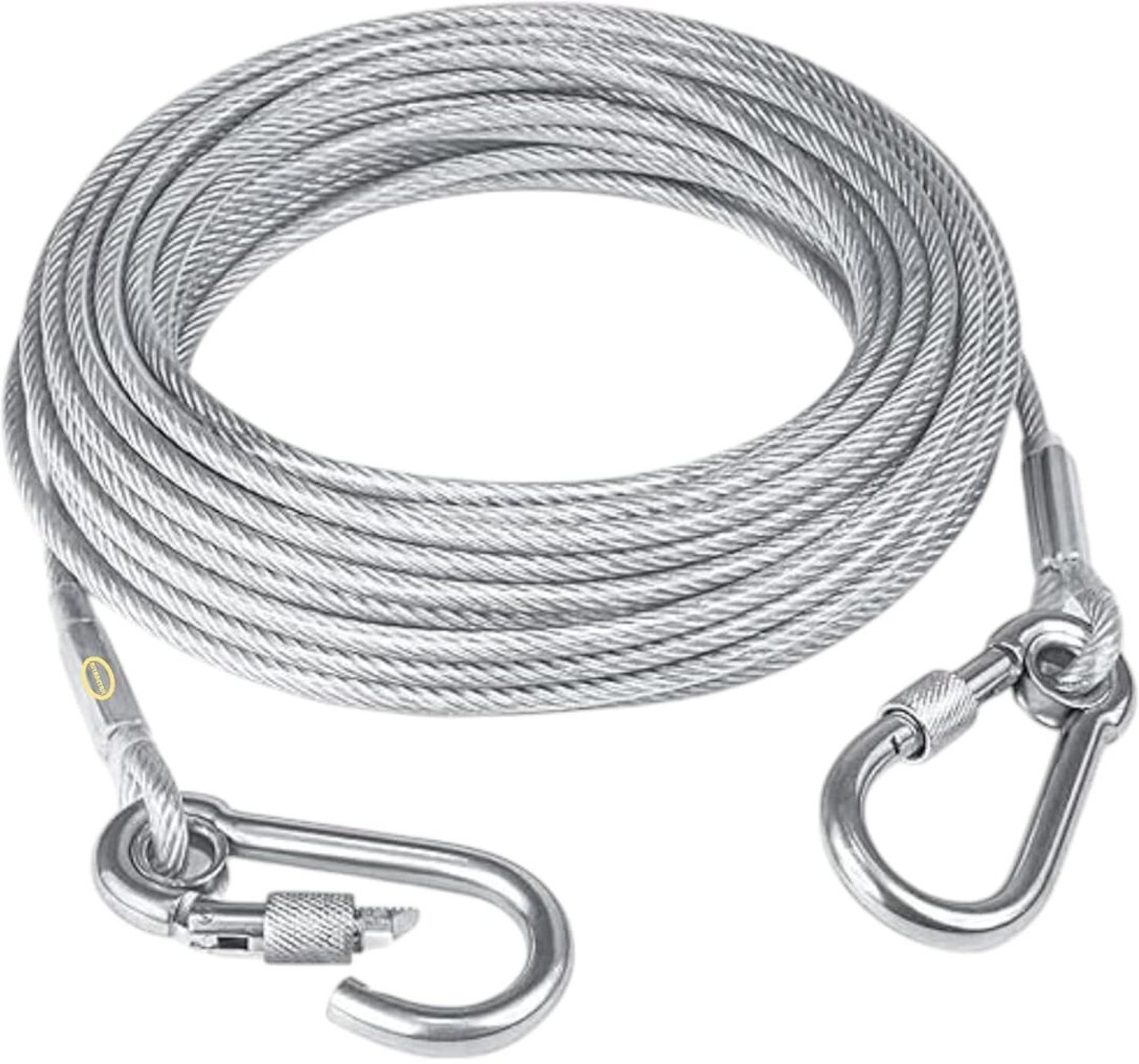 Image of Thavix Heavy Duty Stainless Steel Clothesline with Hooks 5 m Silver (Length: 5 m) Climbing Hold