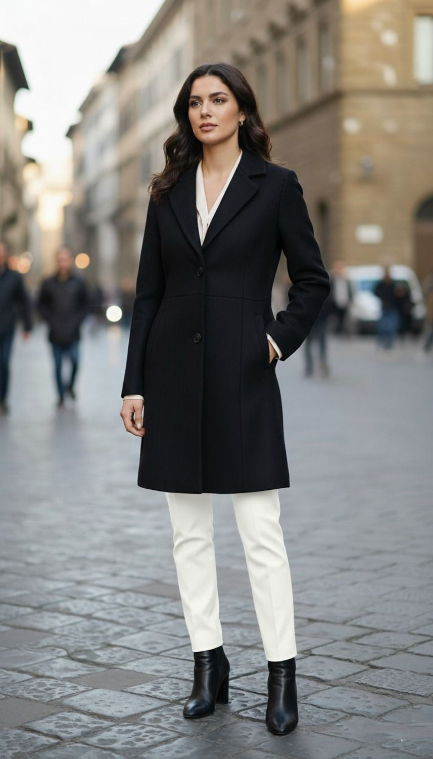 Image of ATHENA Wool Solid Coat For Women