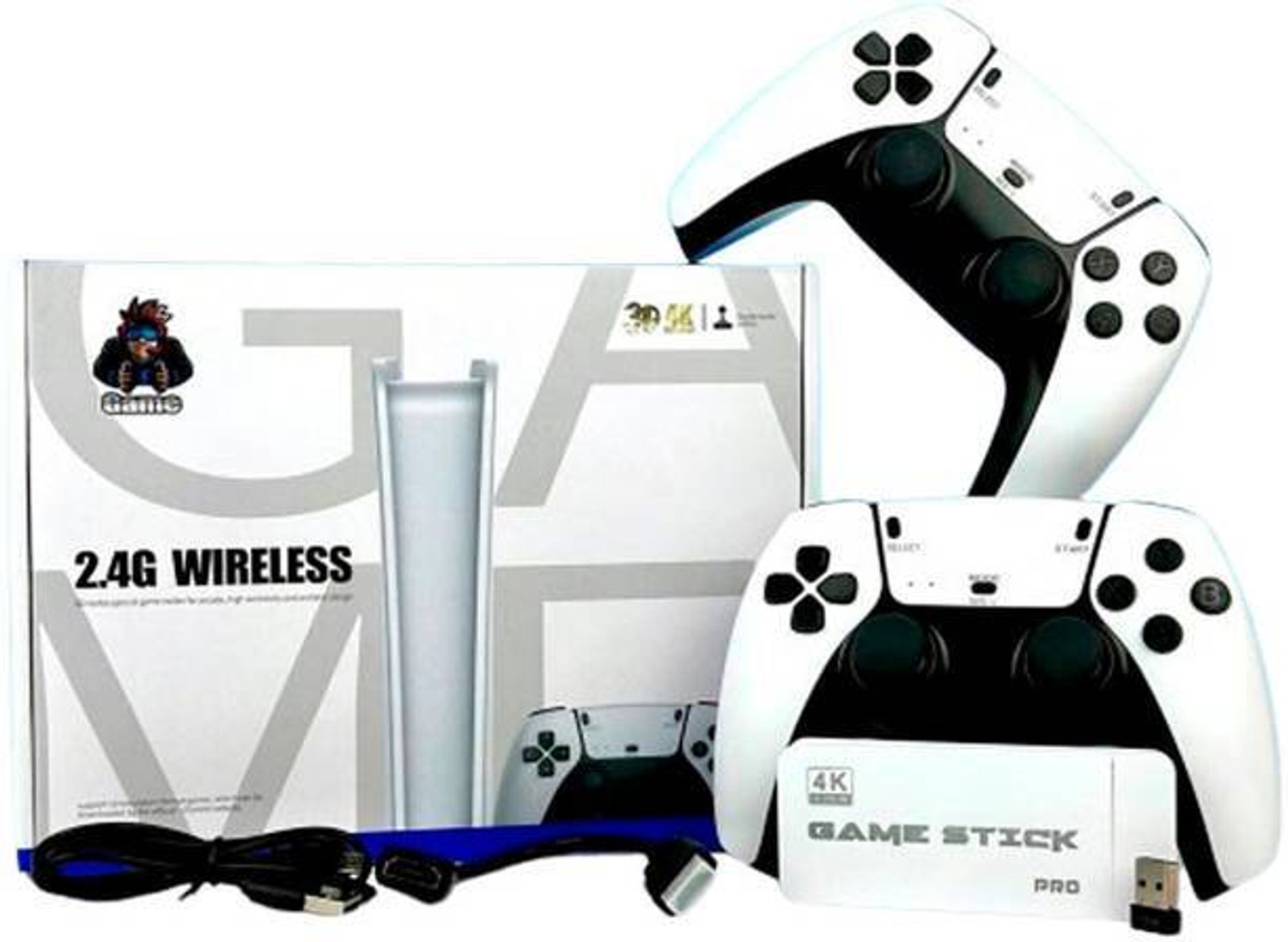 Image of Confiavel GS5 Pro Retro Game Console 64 GB with GTA San Andreas, 52 Emulators, 30,000+ Games Like God Of War ,Tekken, SmackDown (White)